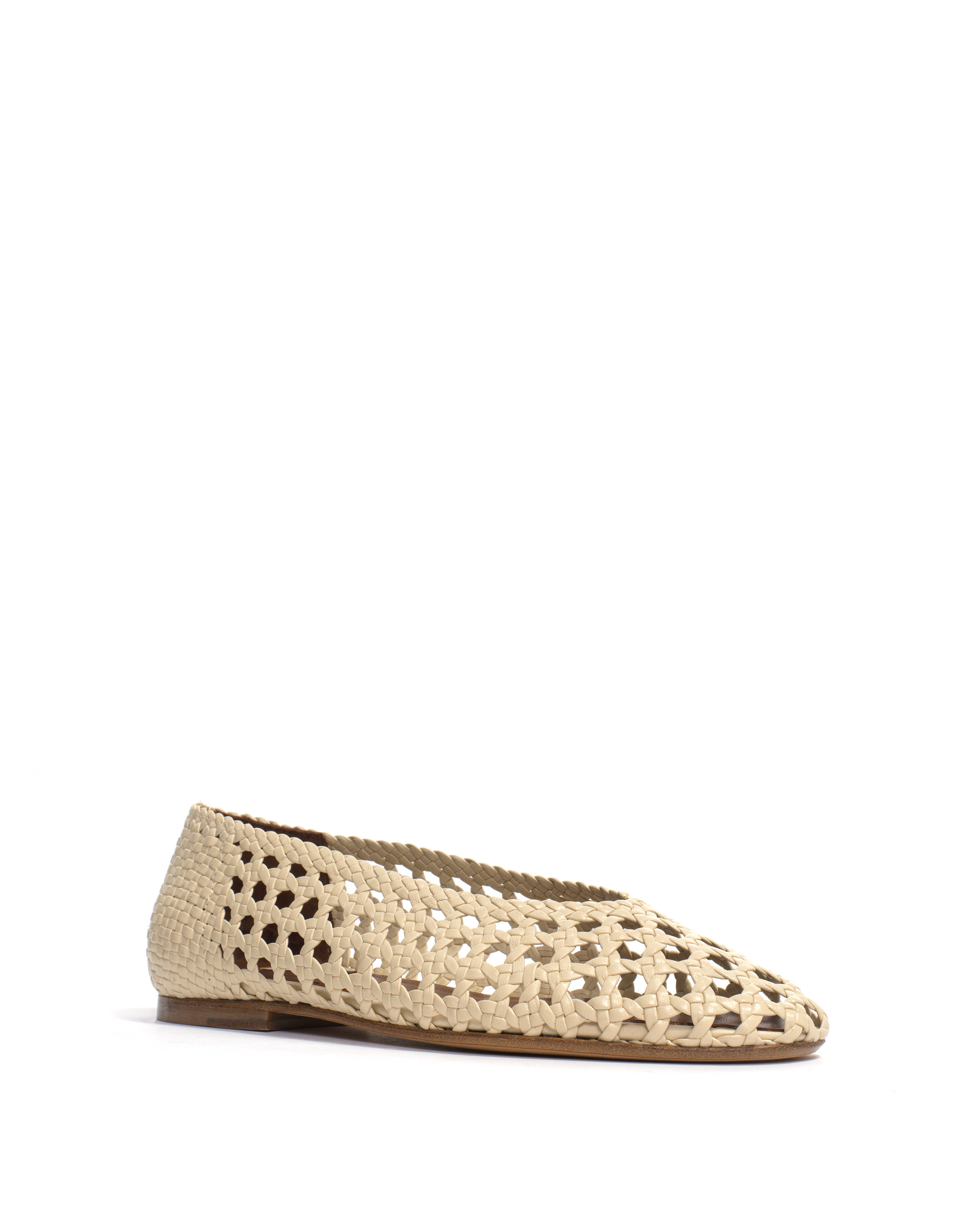 Sessi 10 Hand-braided leather White sand - Anonymous Copenhagen