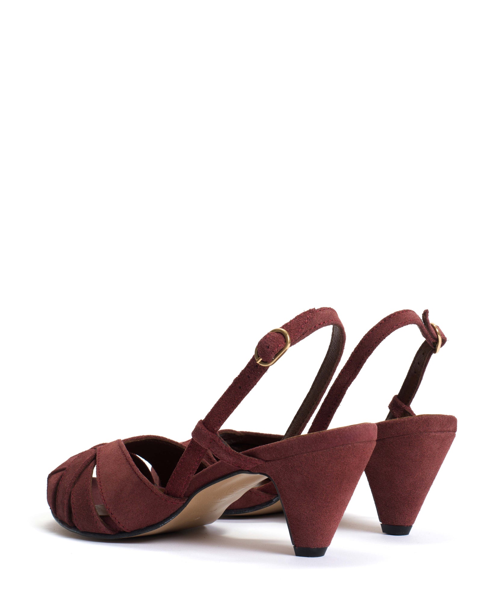 Banie 50 stiletto Calf suede Pomegranate - Anonymous Copenhagen