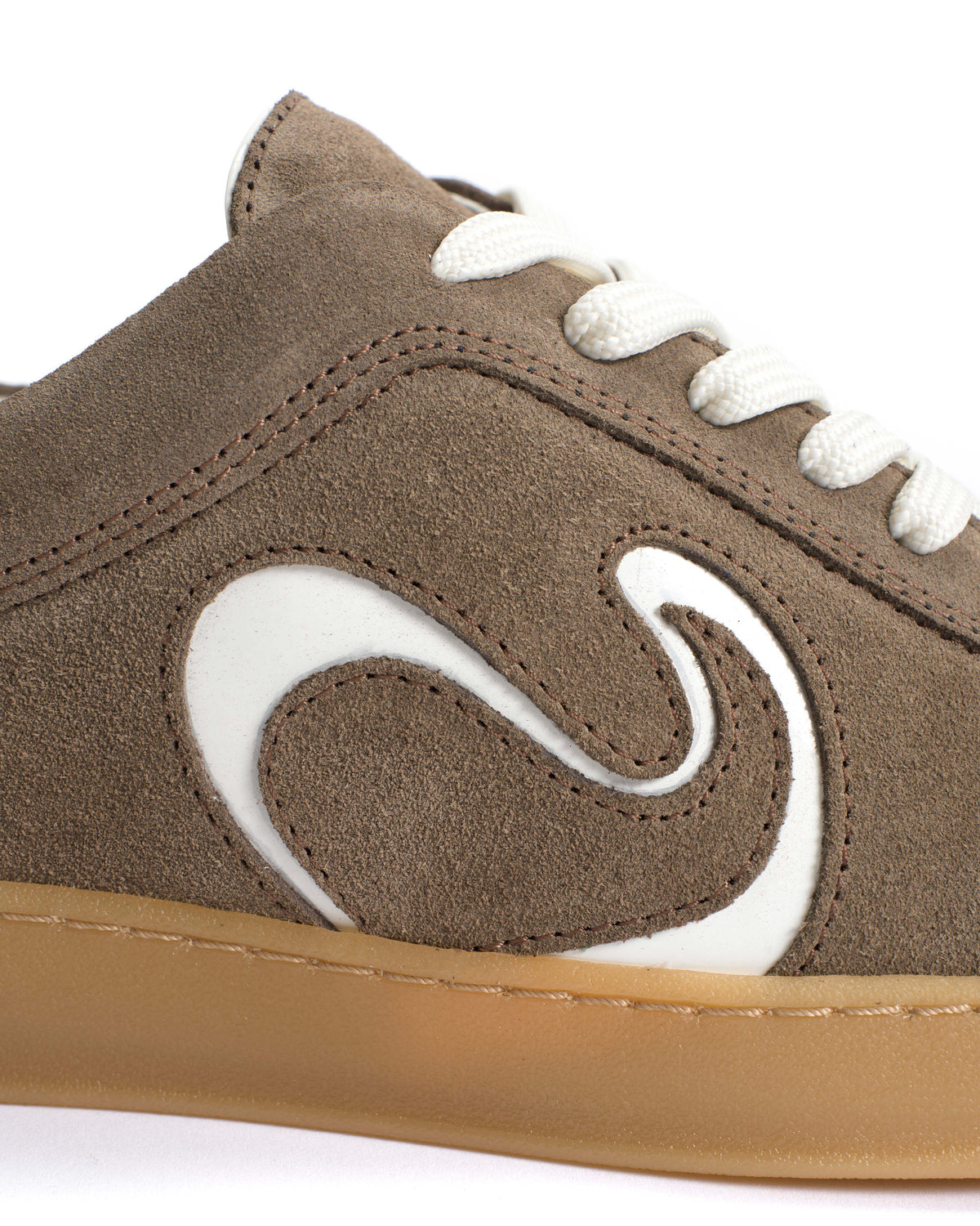 Blaire Calf suede & sleek leather Mushroom & sand white