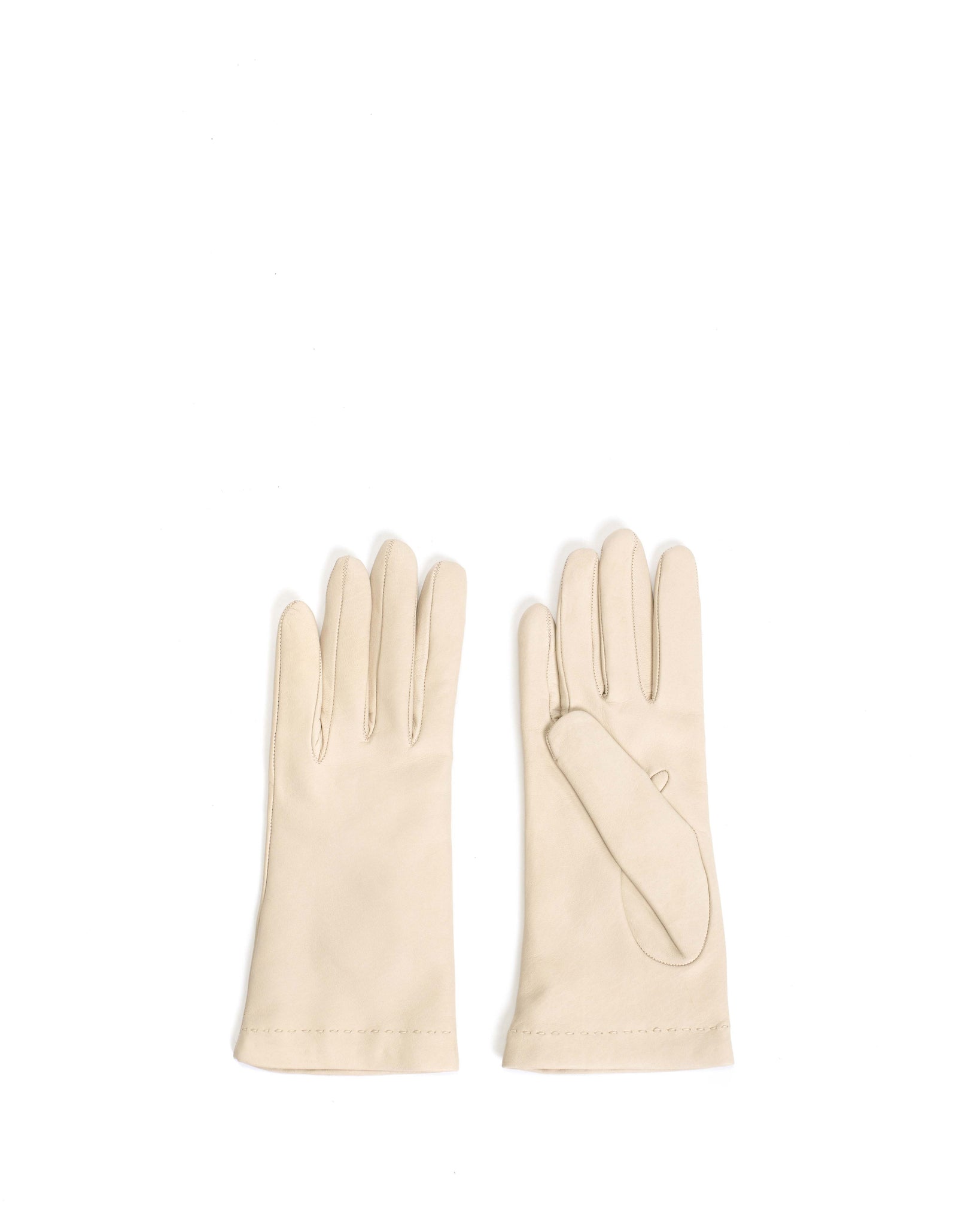 Bridget leather cashmere glove Lamb leather & 100% cashmere Off white & taupe - Anonymous Copenhagen