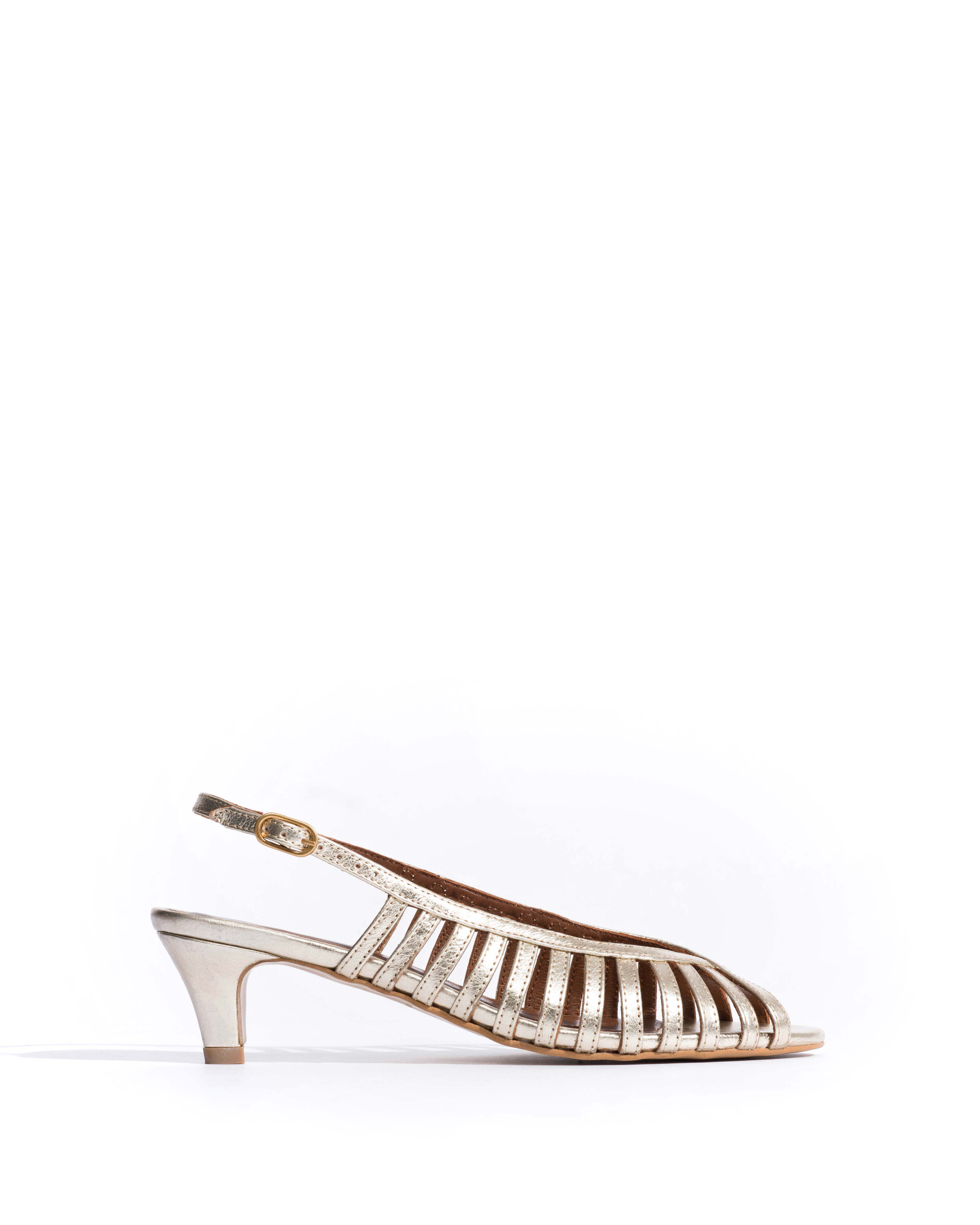 Carminho 40 stiletto Grained metallic goat Champagne