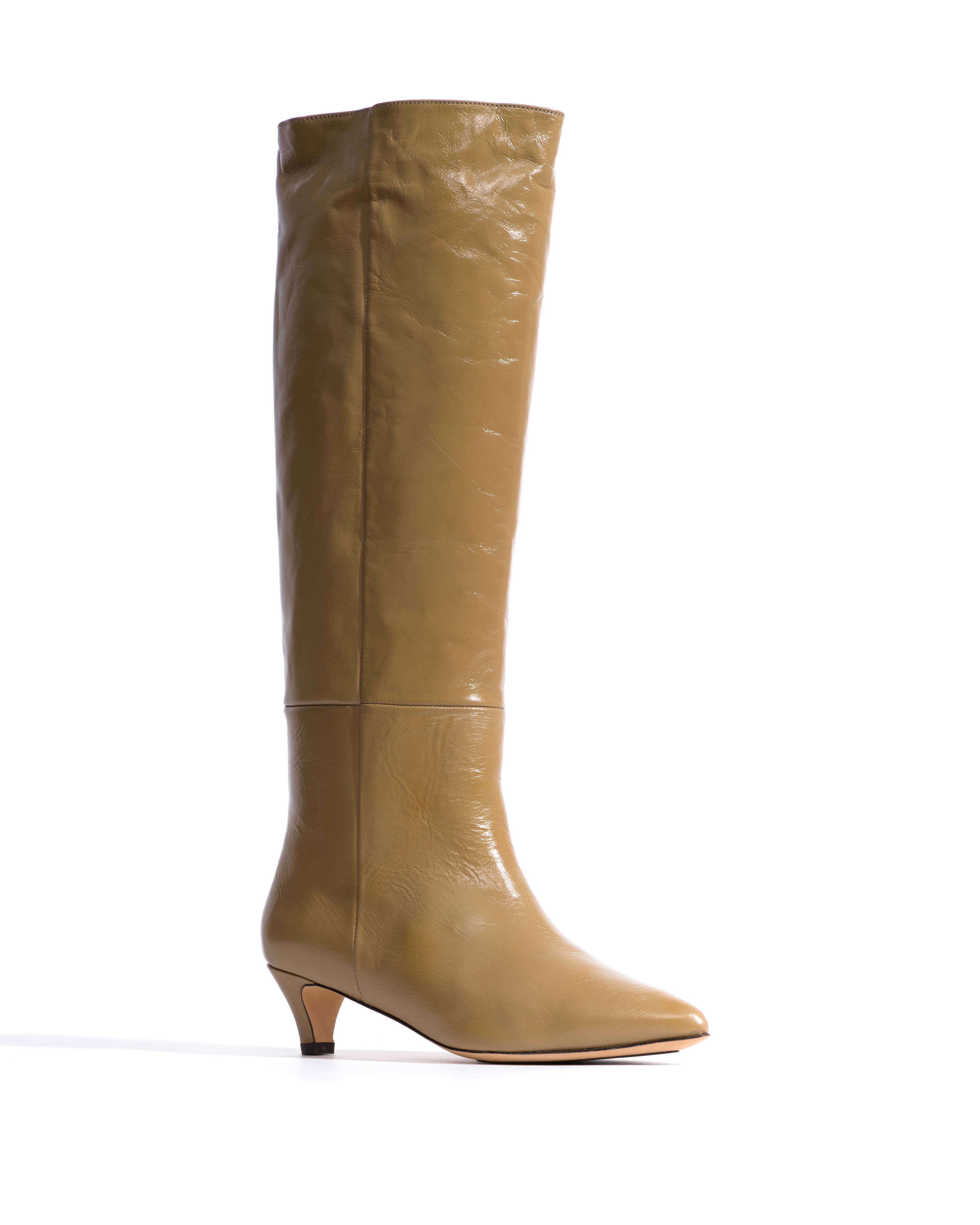 Cecilia 40 stiletto Crinkled soft calf Mushroom