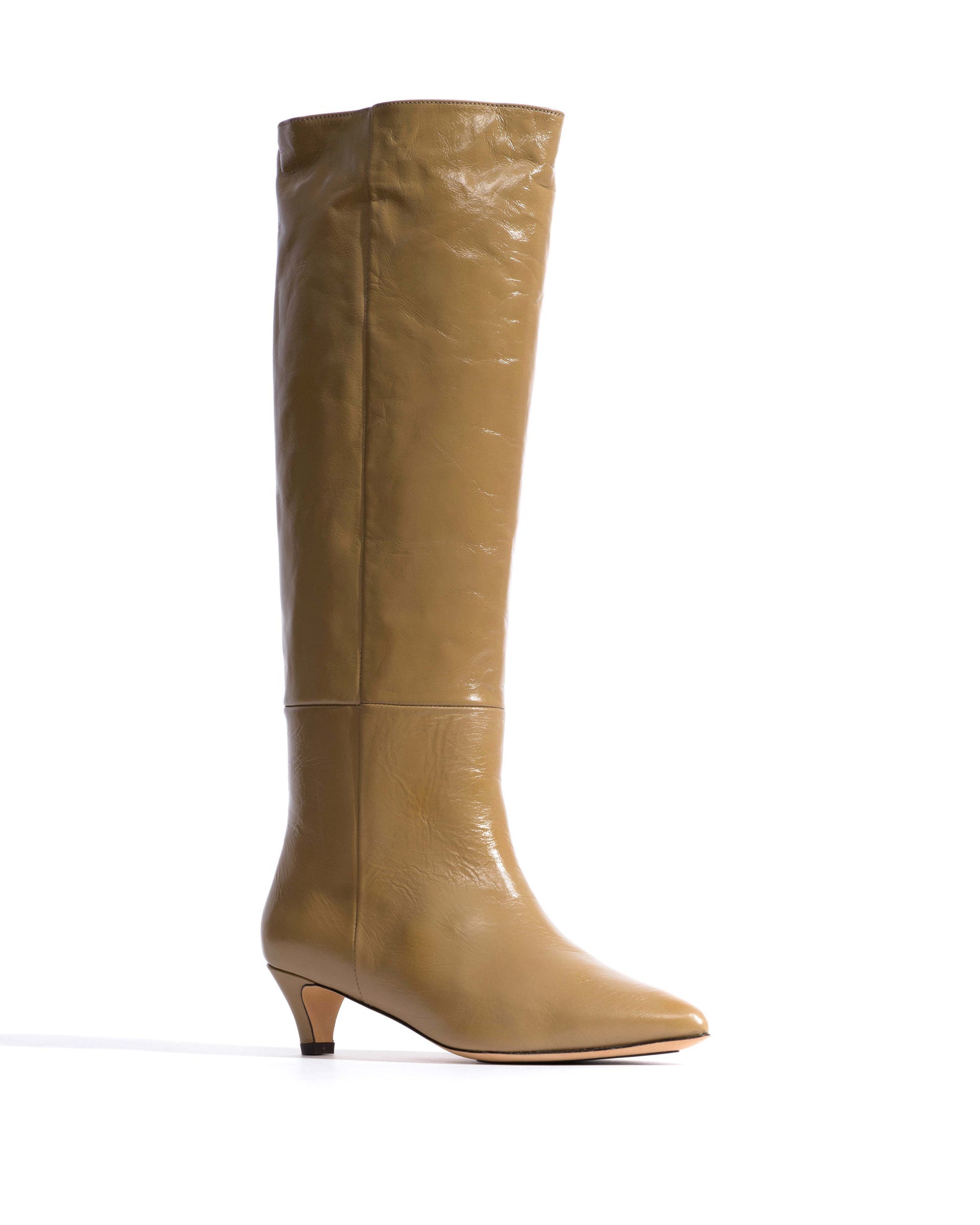 Cecilia 40 stiletto Crinkled soft calf Mushroom