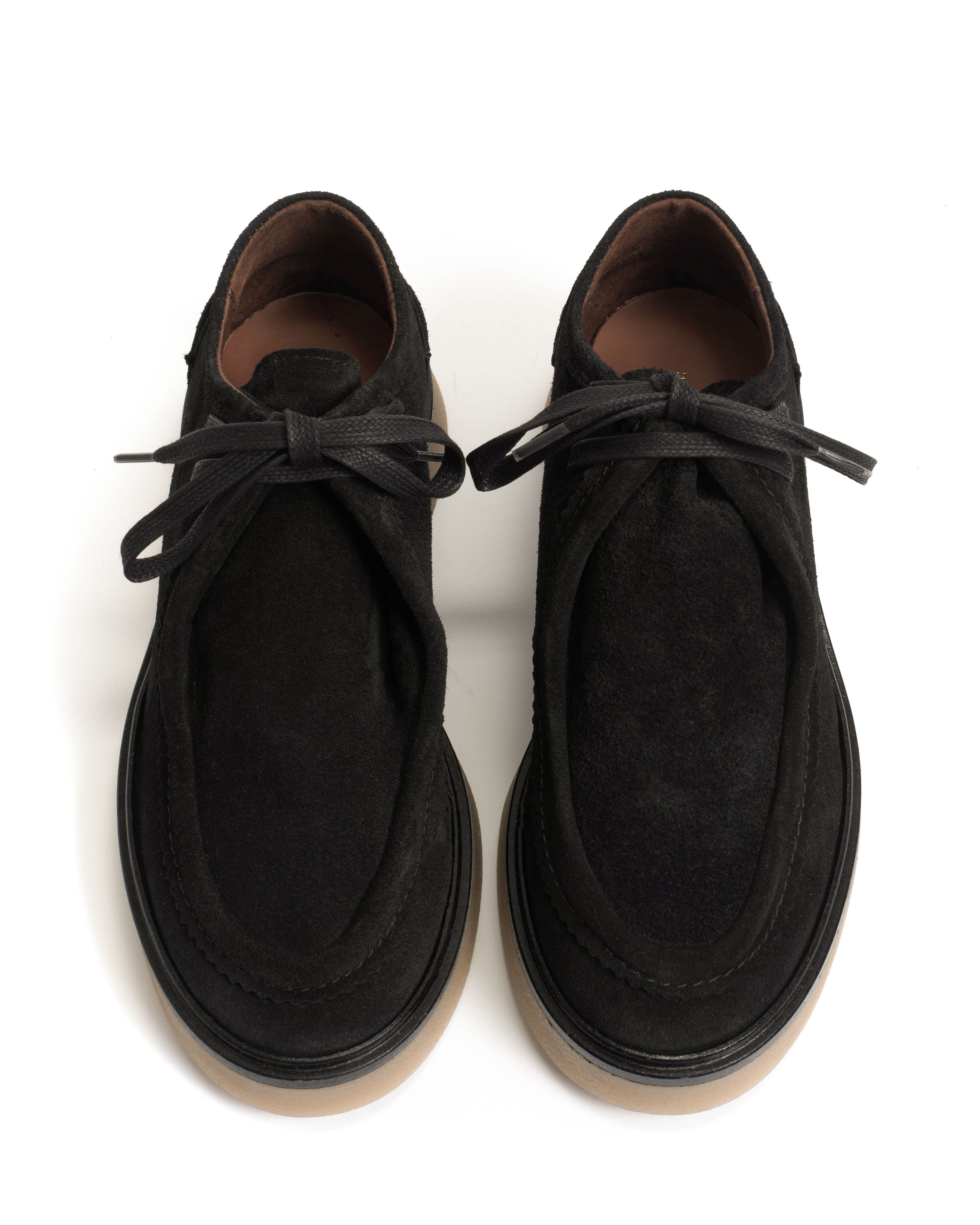 Chez flat platform Calf suede & Sole Black & natural