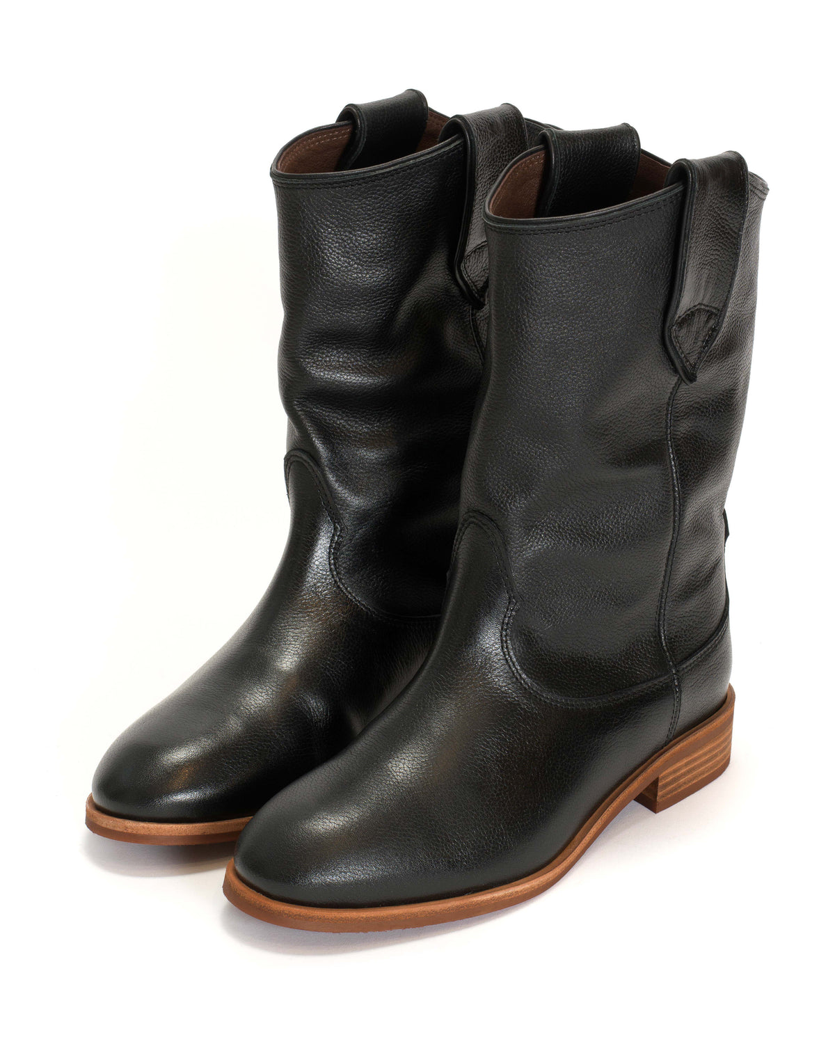 Claudia Pebbled soft calf Black