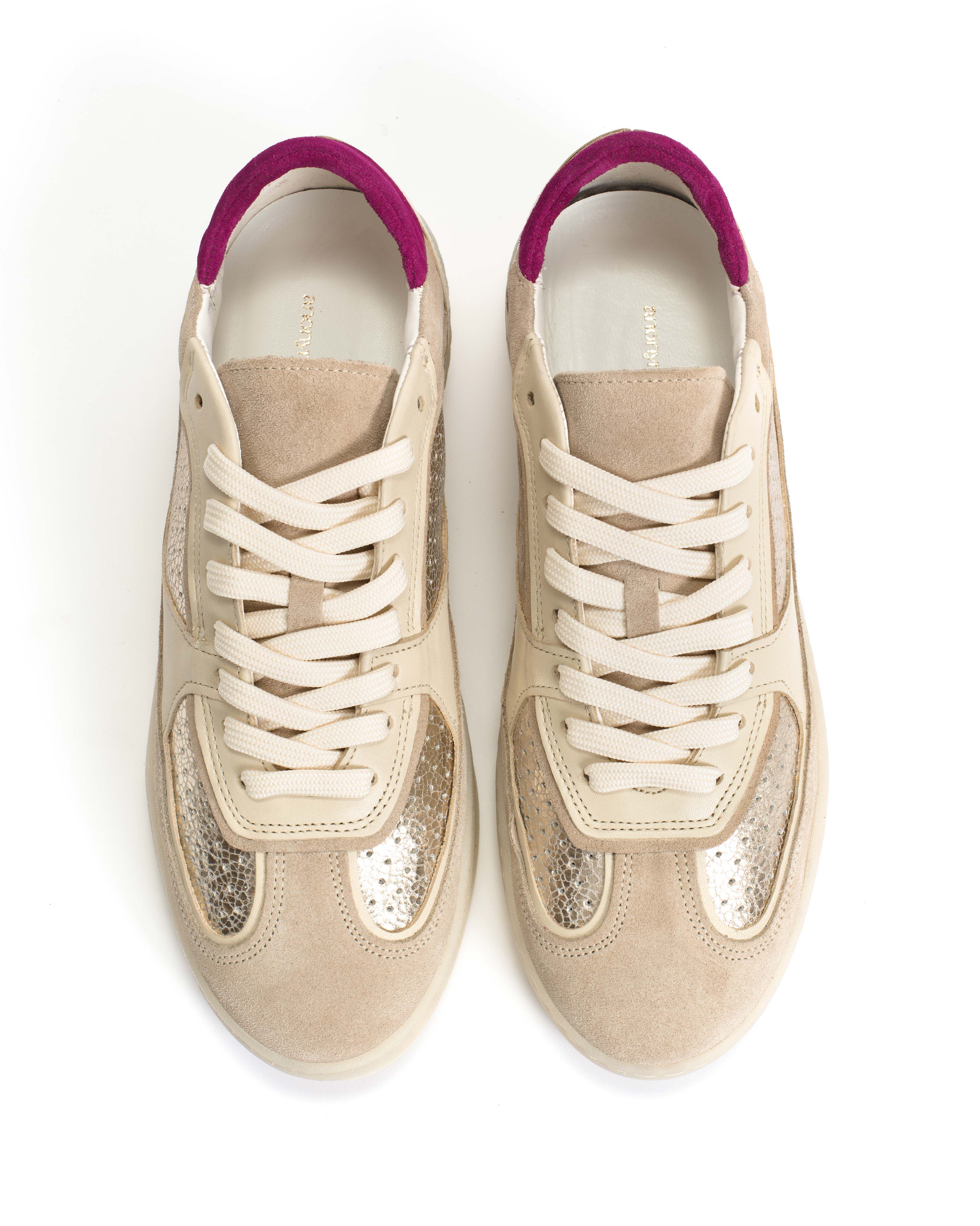 Dabbie Calf suede White sand & champagne mix