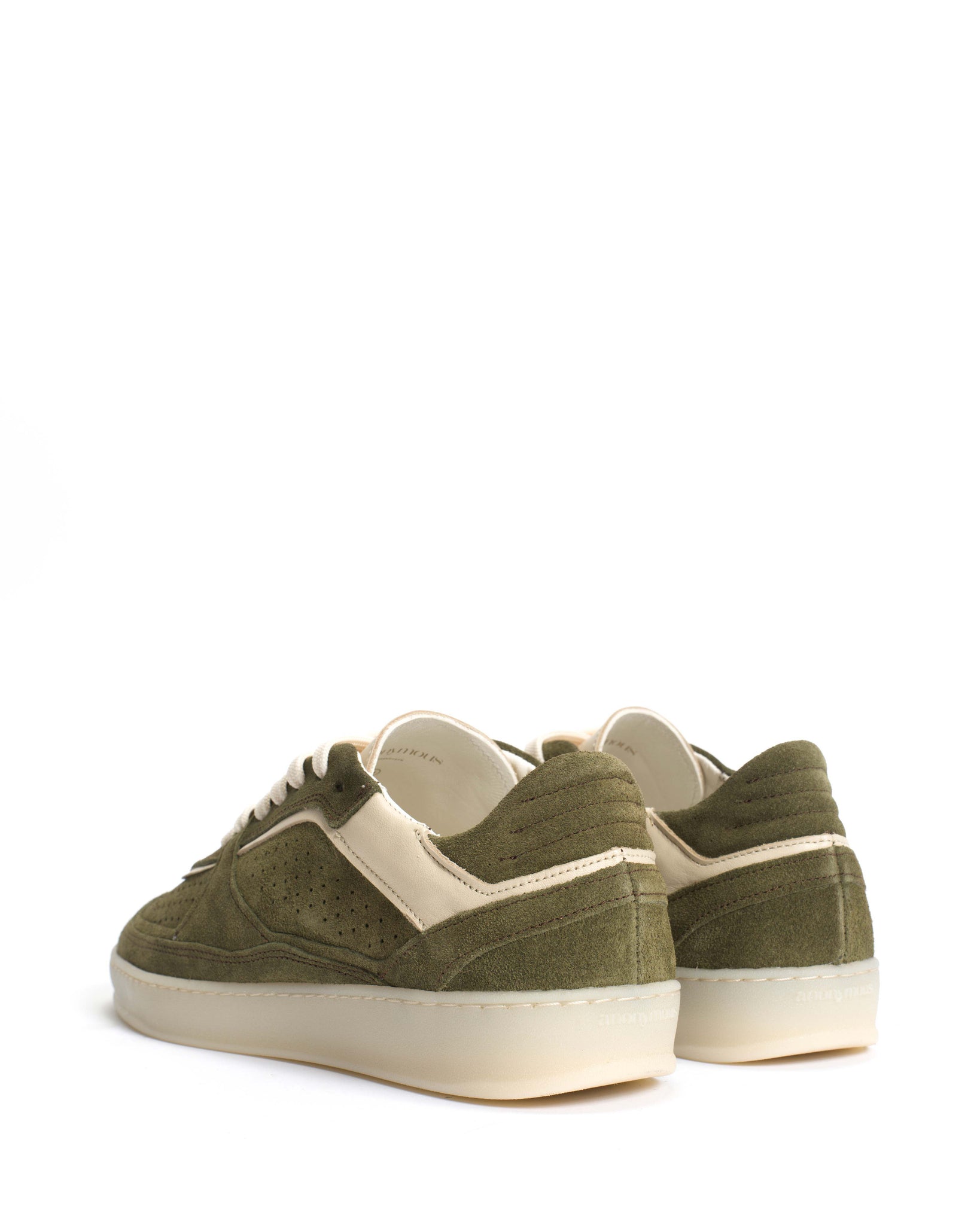 Dabbie Calf suede & sleek leather Olive green & white sand - Anonymous Copenhagen