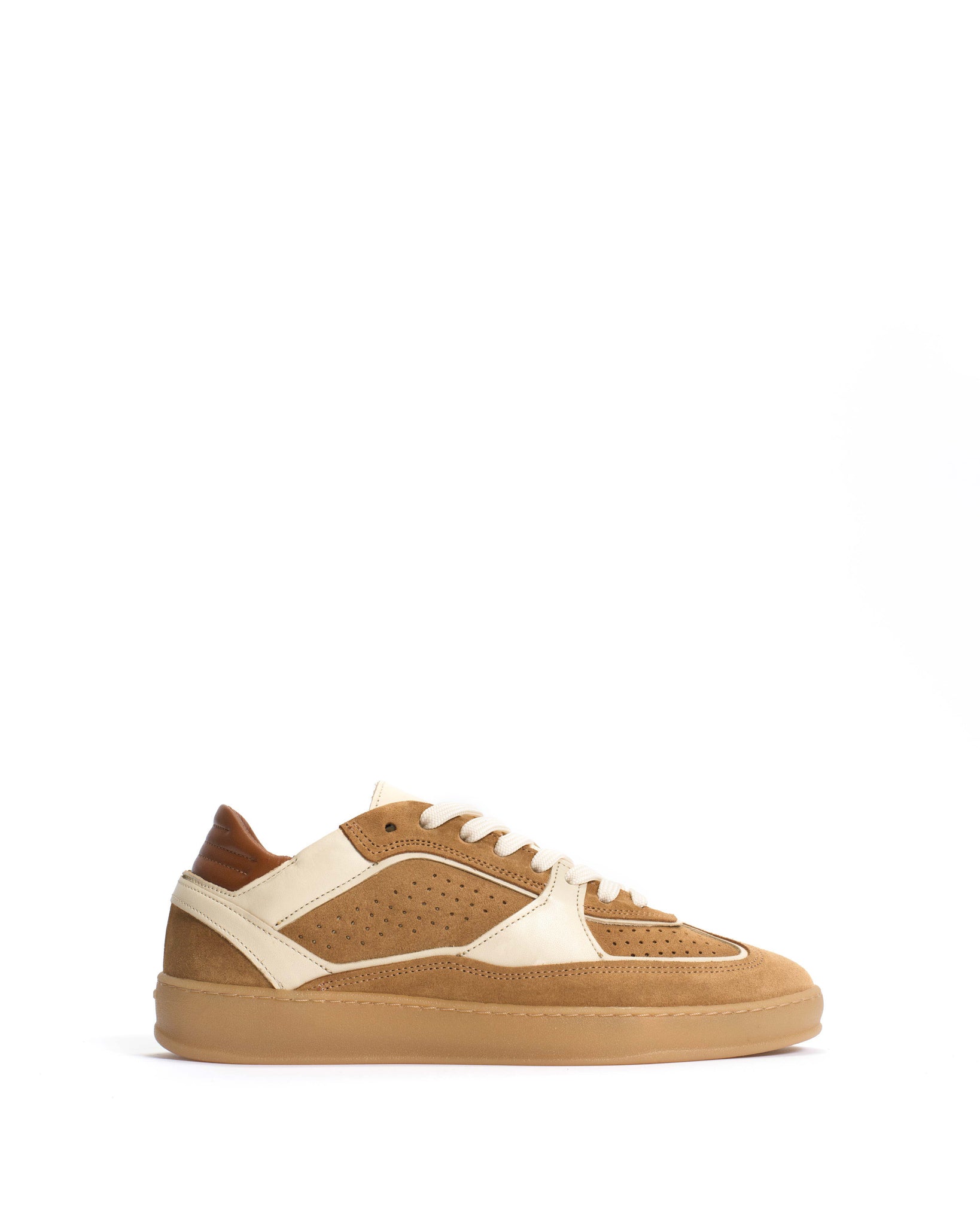 Dabbie Soft calf & suede leather White sand & bamboo brown & camel - Anonymous Copenhagen