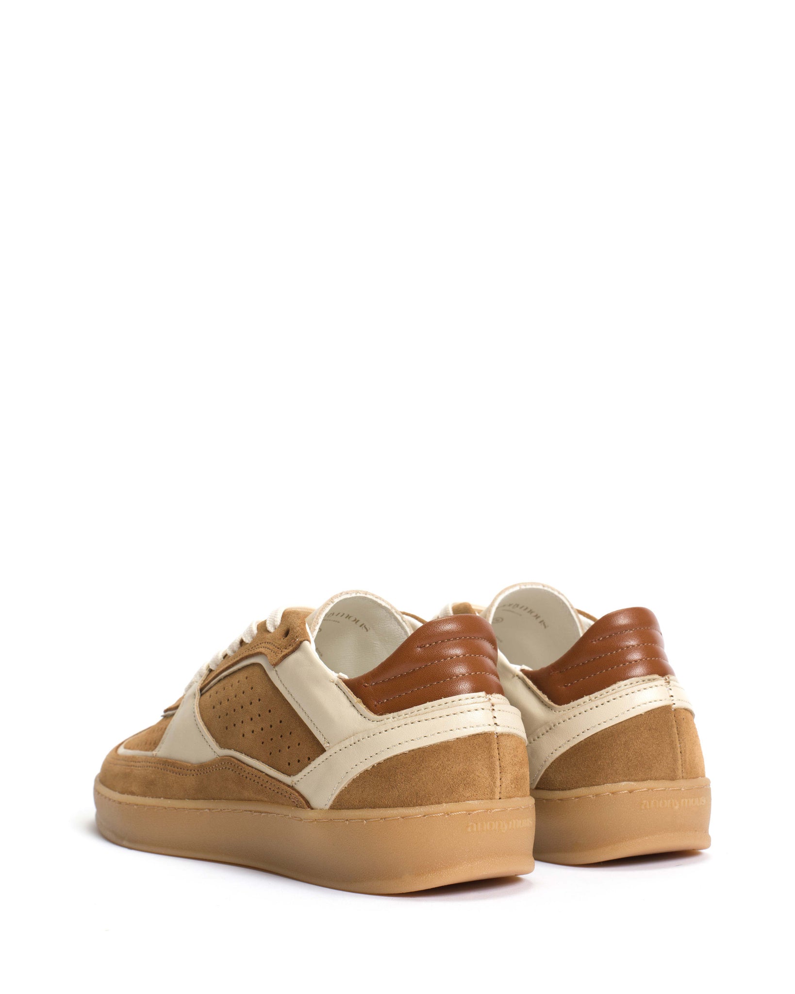 Dabbie Soft calf & suede leather White sand & bamboo brown & camel - Anonymous Copenhagen