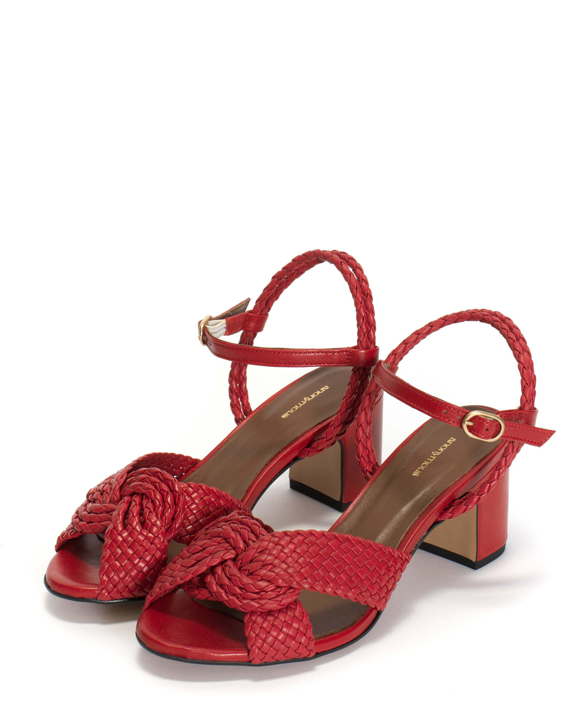 Dilaya 55 hand-braided Hand-braided leather Ruby red