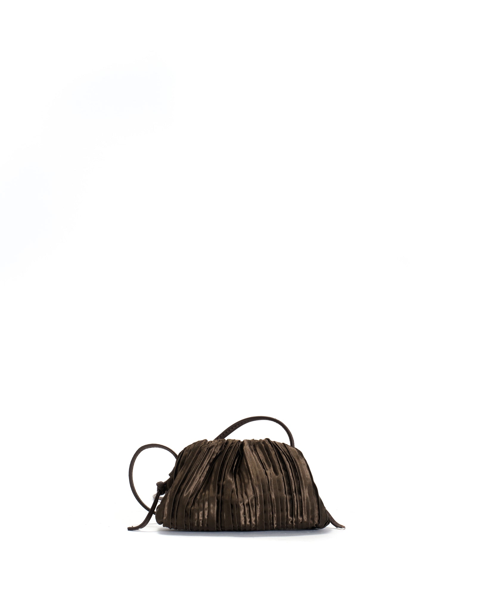 Enuice petite purse Pleated satin Espresso brown - Anonymous Copenhagen
