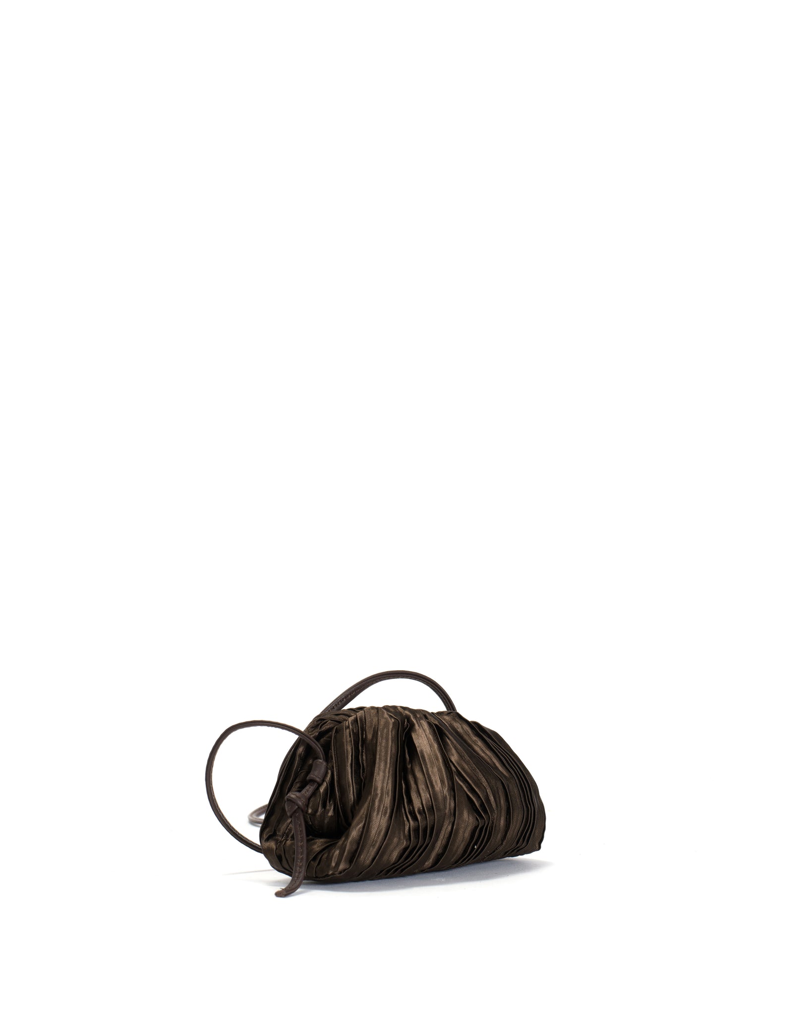 Enuice petite purse Pleated satin Espresso brown - Anonymous Copenhagen