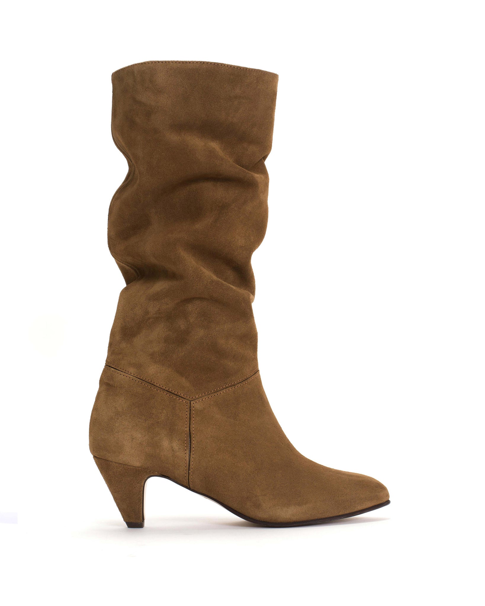 Jasmina 50 stiletto Calf suede Cinnamon & Dark taupe - Anonymous Copenhagen