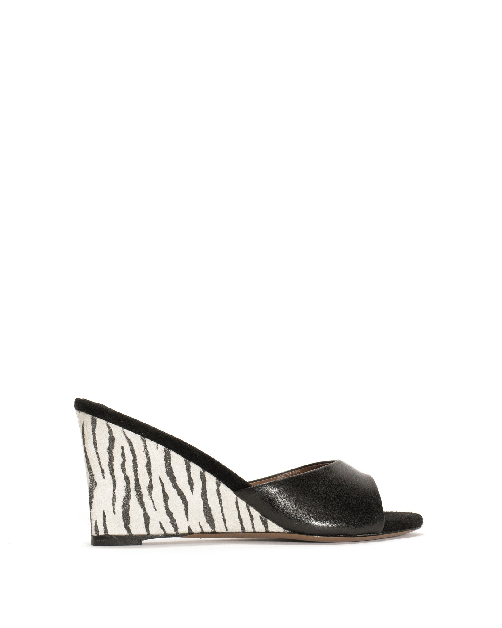 Gwen 75 wedge Shiny lamb & dual color Black & zebra - Anonymous Copenhagen