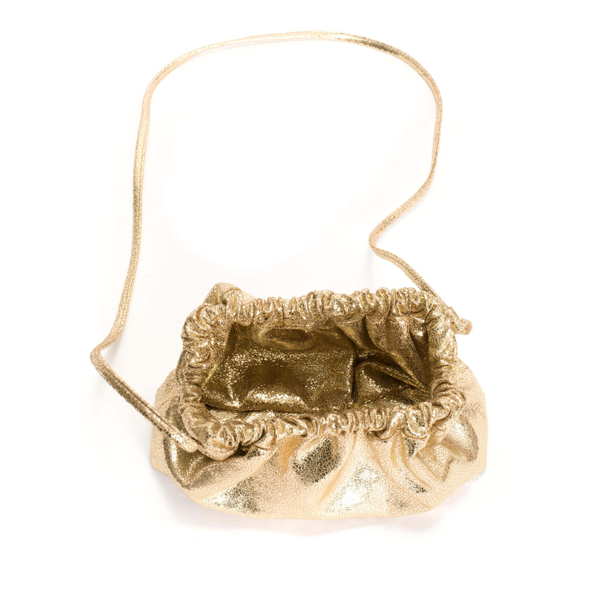 Hally petite cloud bag Crackled metallic goat Gold - Anonymous Copenhagen