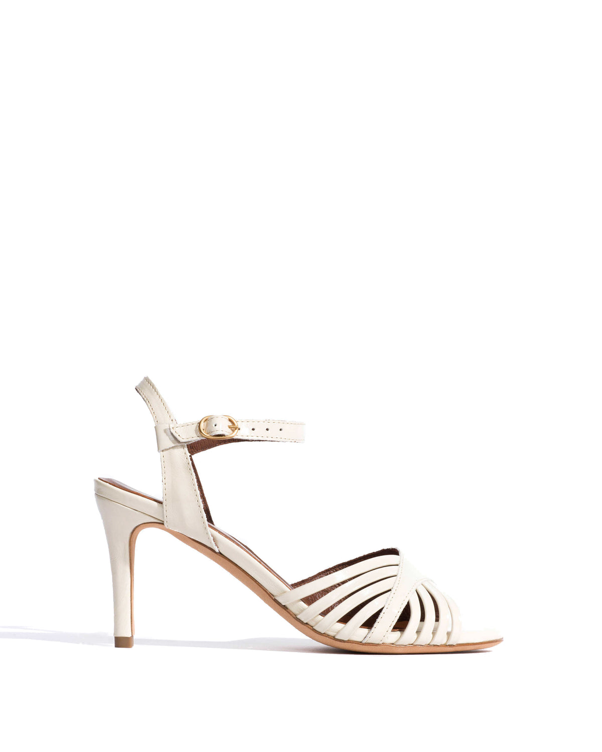 Hermine 75 Crinkled polished goat White sand