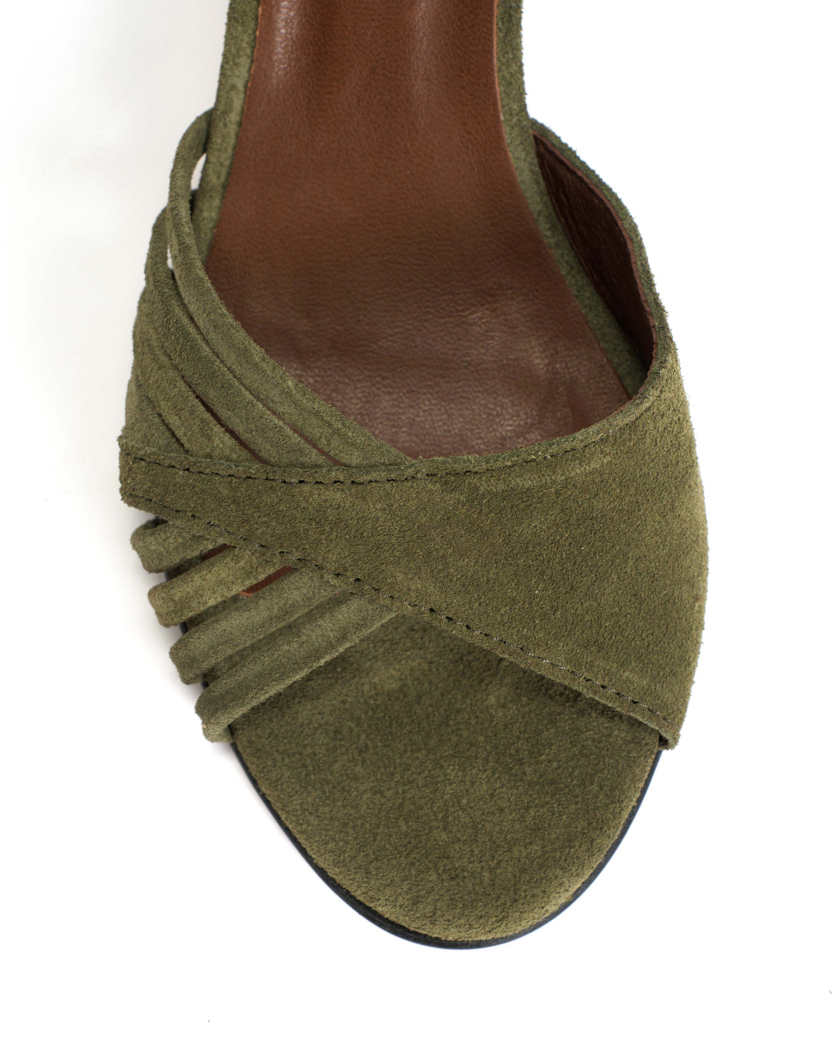 Hermine 50 stiletto Calf suede Olive green