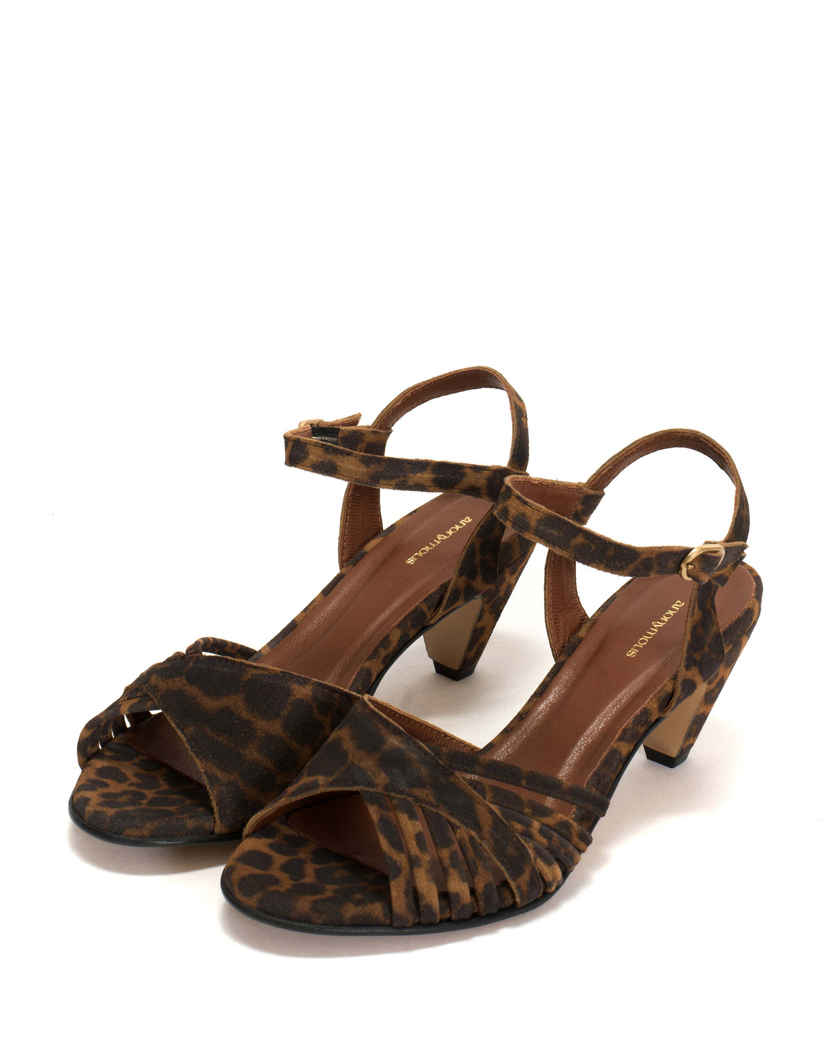 Hermine 50 stiletto Calf suede print Leopard