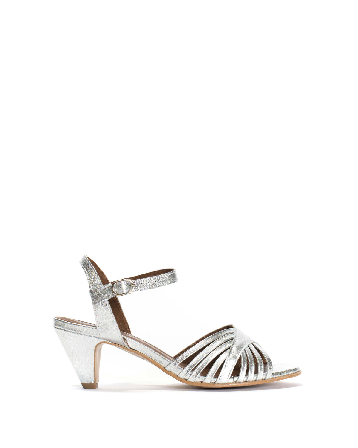 Hermine 50 stiletto Metallic goat Silver