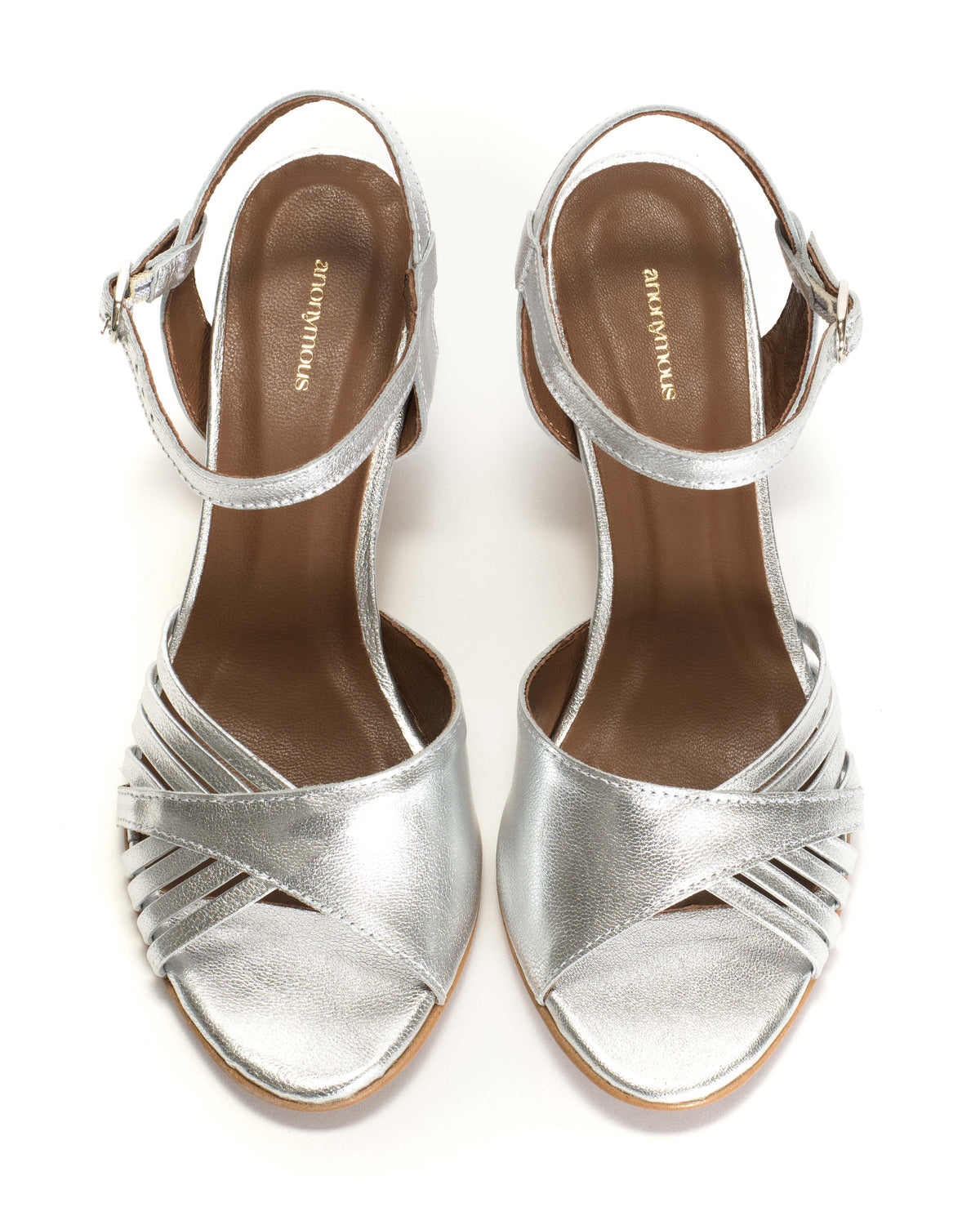 Hermine 50 stiletto Metallic goat Silver