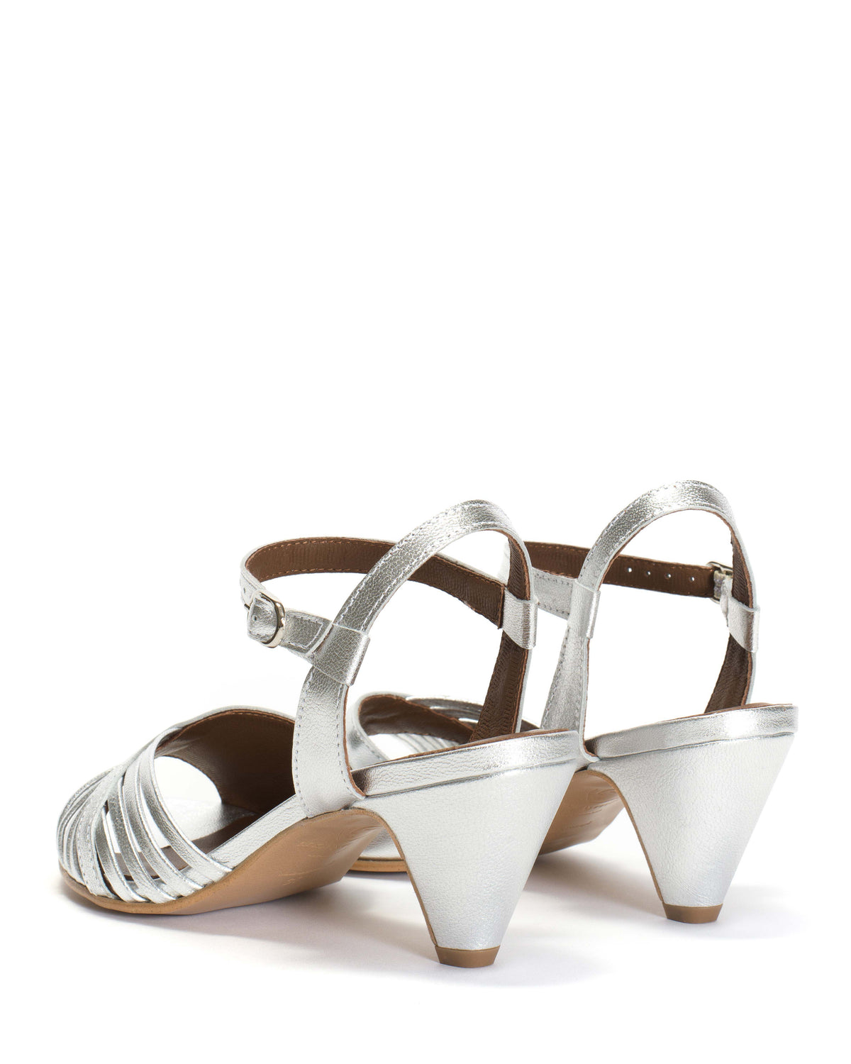 Hermine 50 stiletto Metallic goat Silver