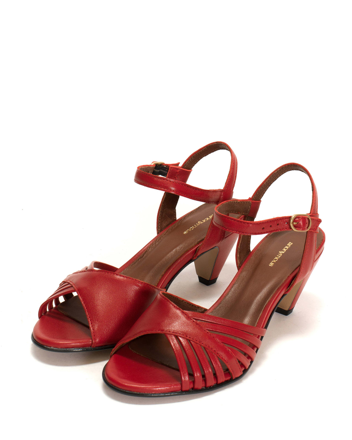 Hermine 50 stiletto Shiny lamb Ruby red