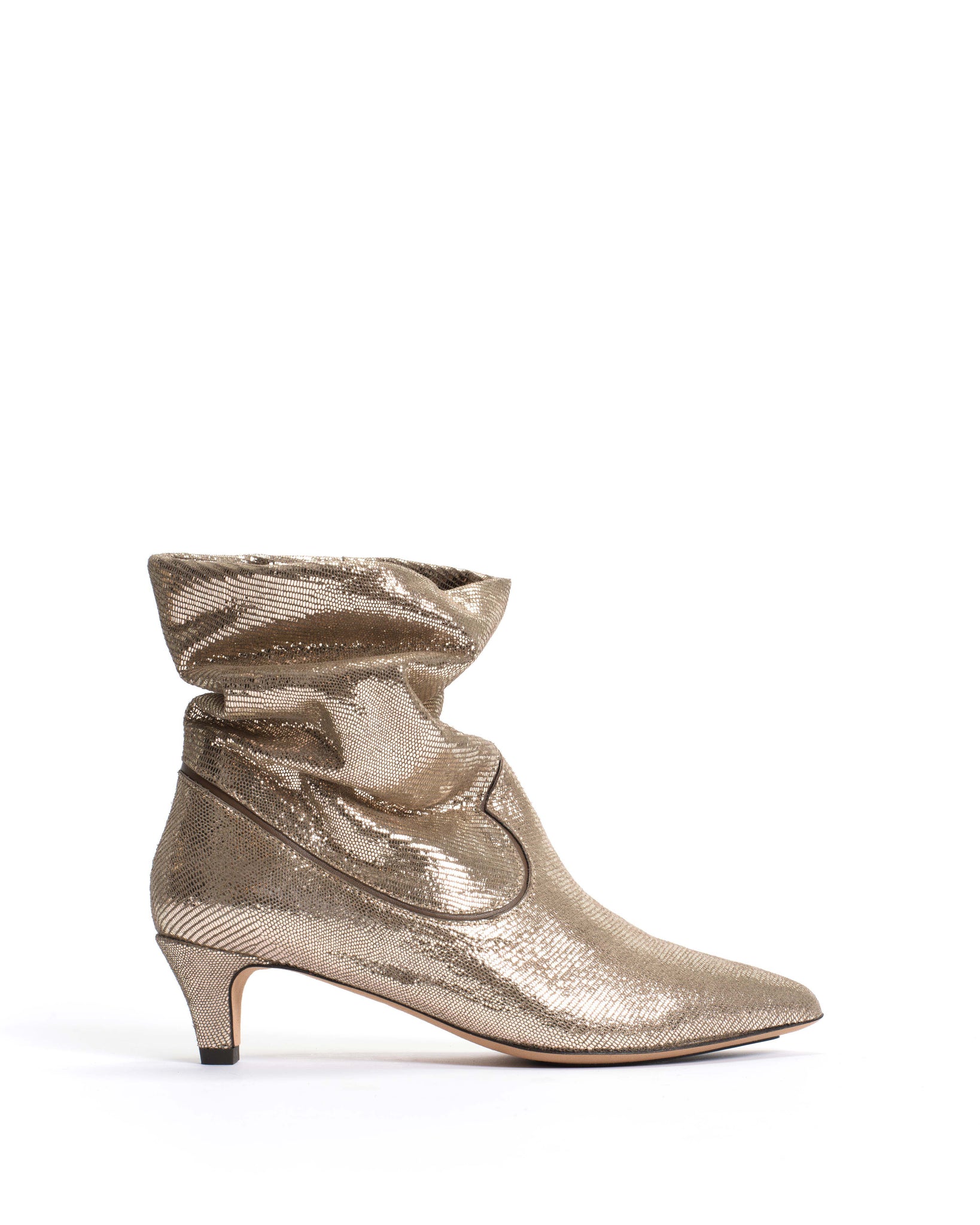 Hicha 40 stiletto Lizard metallic goat Vintage champagne - Anonymous Copenhagen