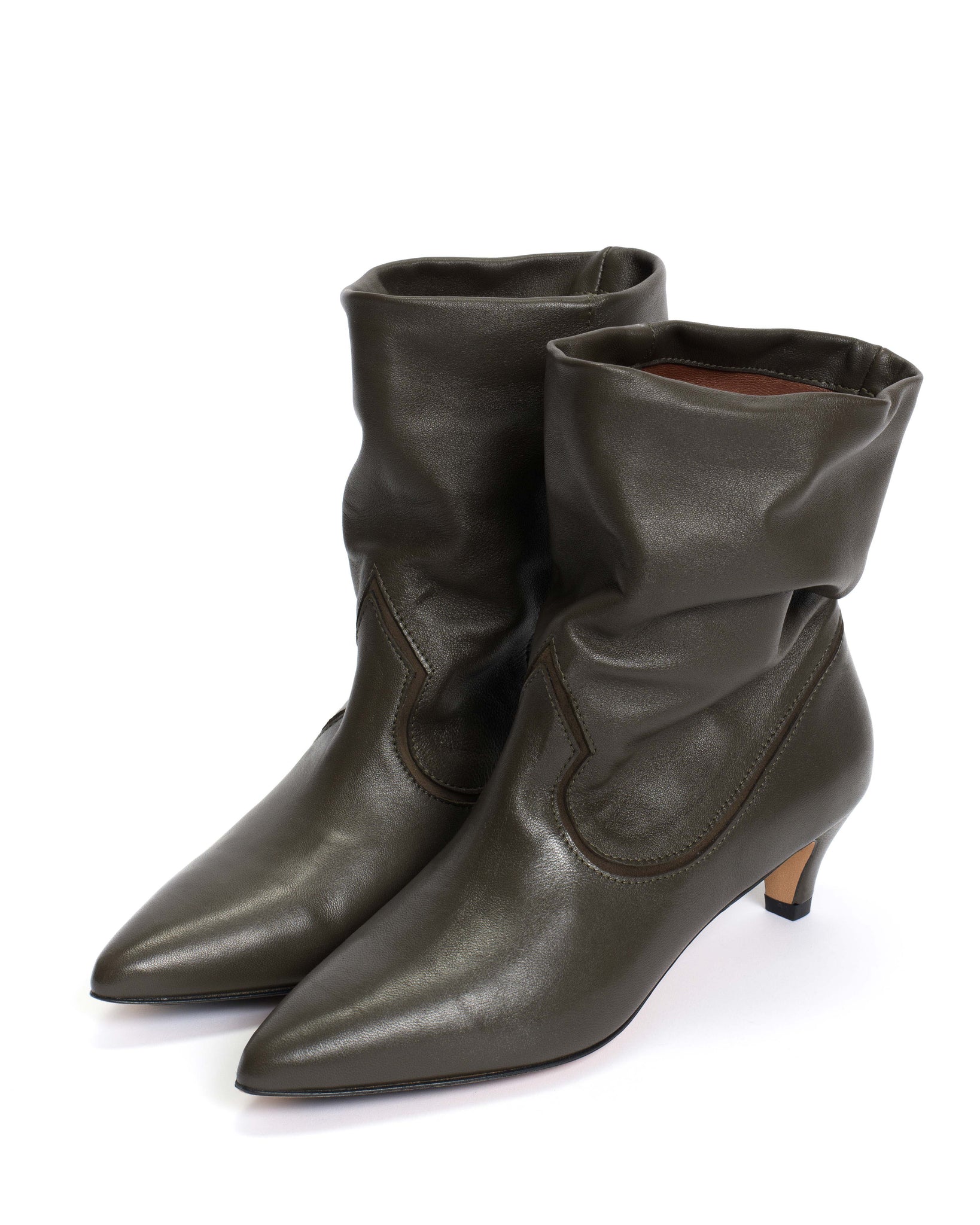 Hicha 40 stiletto Silky calf Moss green - Anonymous Copenhagen