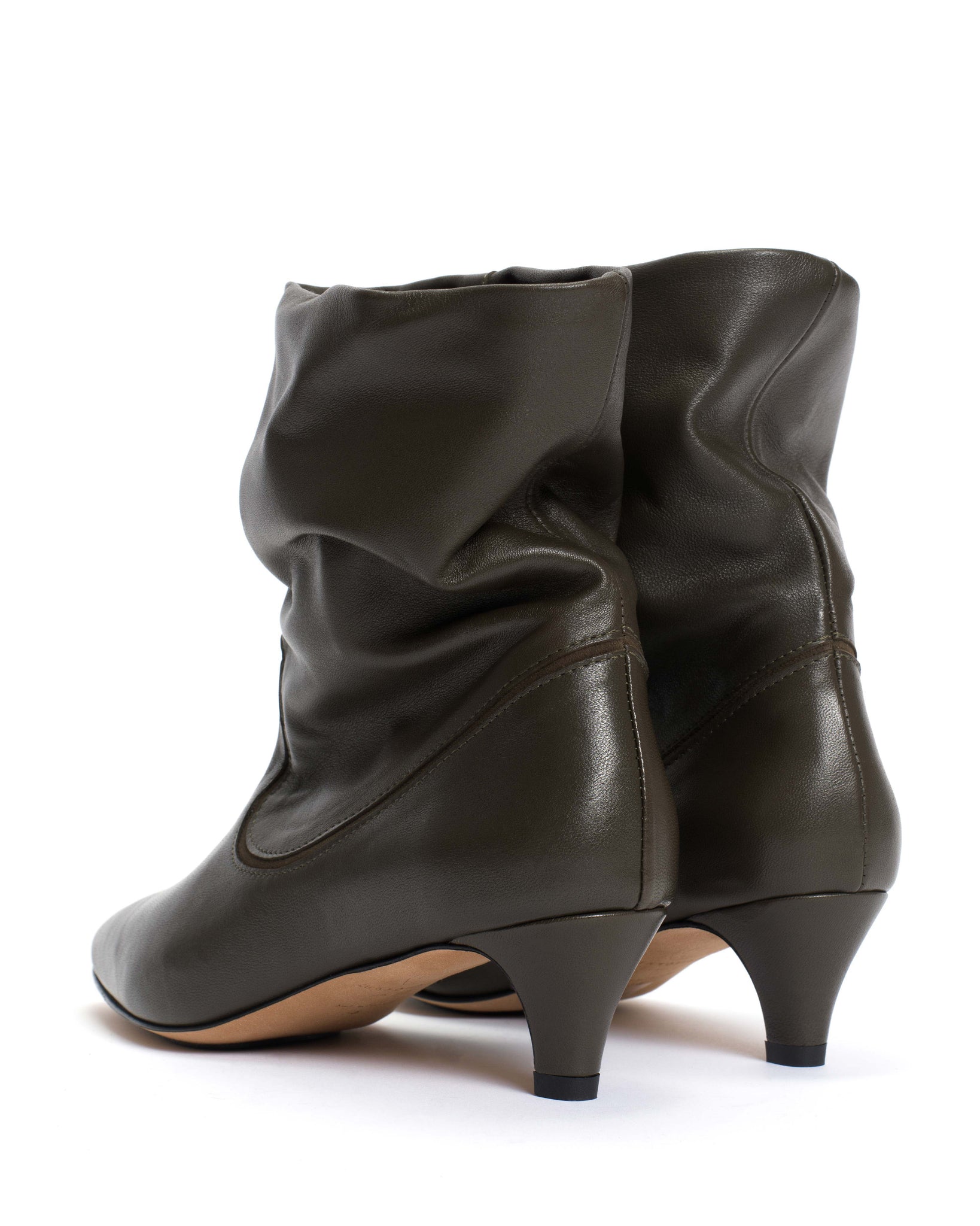 Hicha 40 stiletto Silky calf Moss green - Anonymous Copenhagen