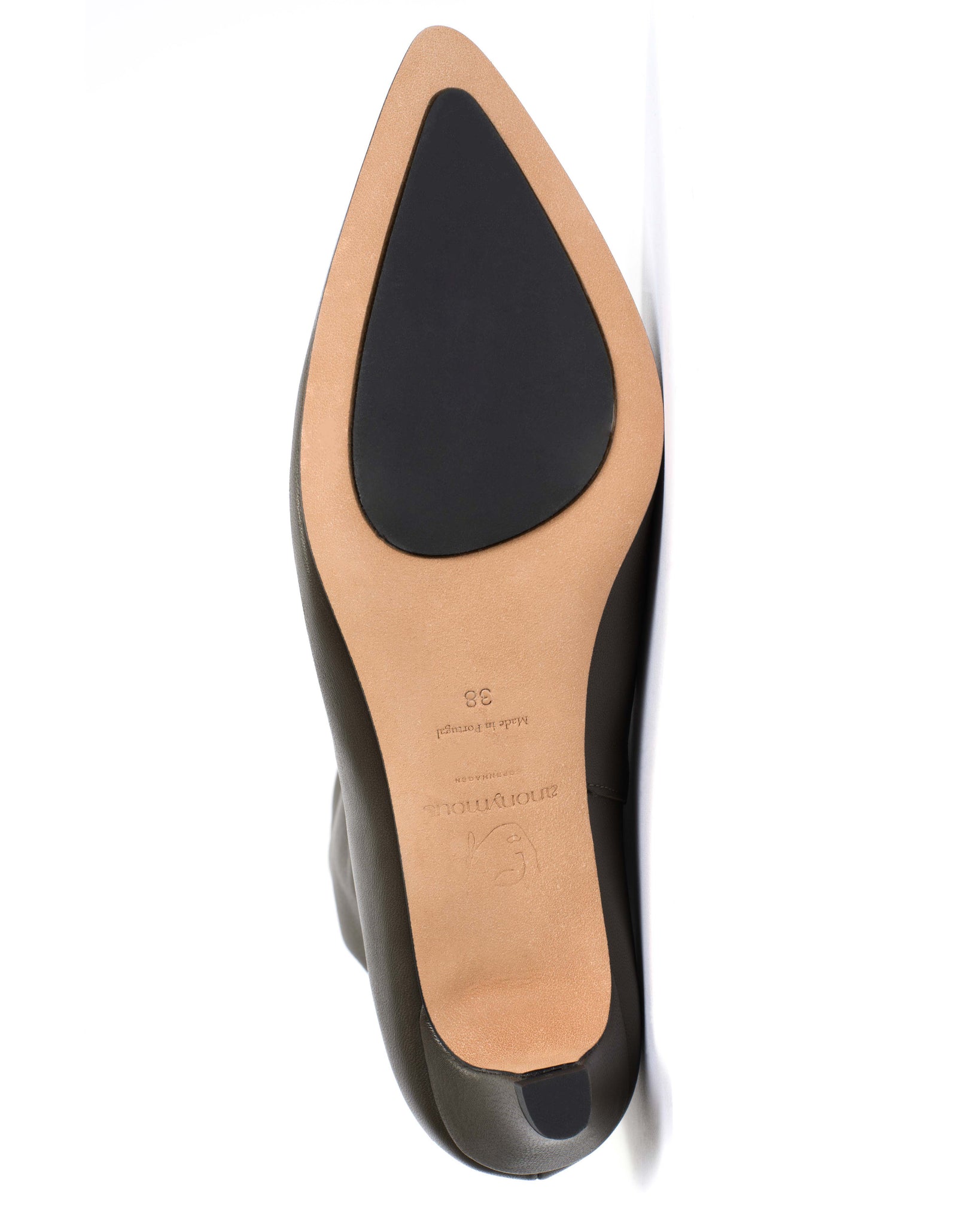 Hicha 40 stiletto Silky calf Moss green - Anonymous Copenhagen