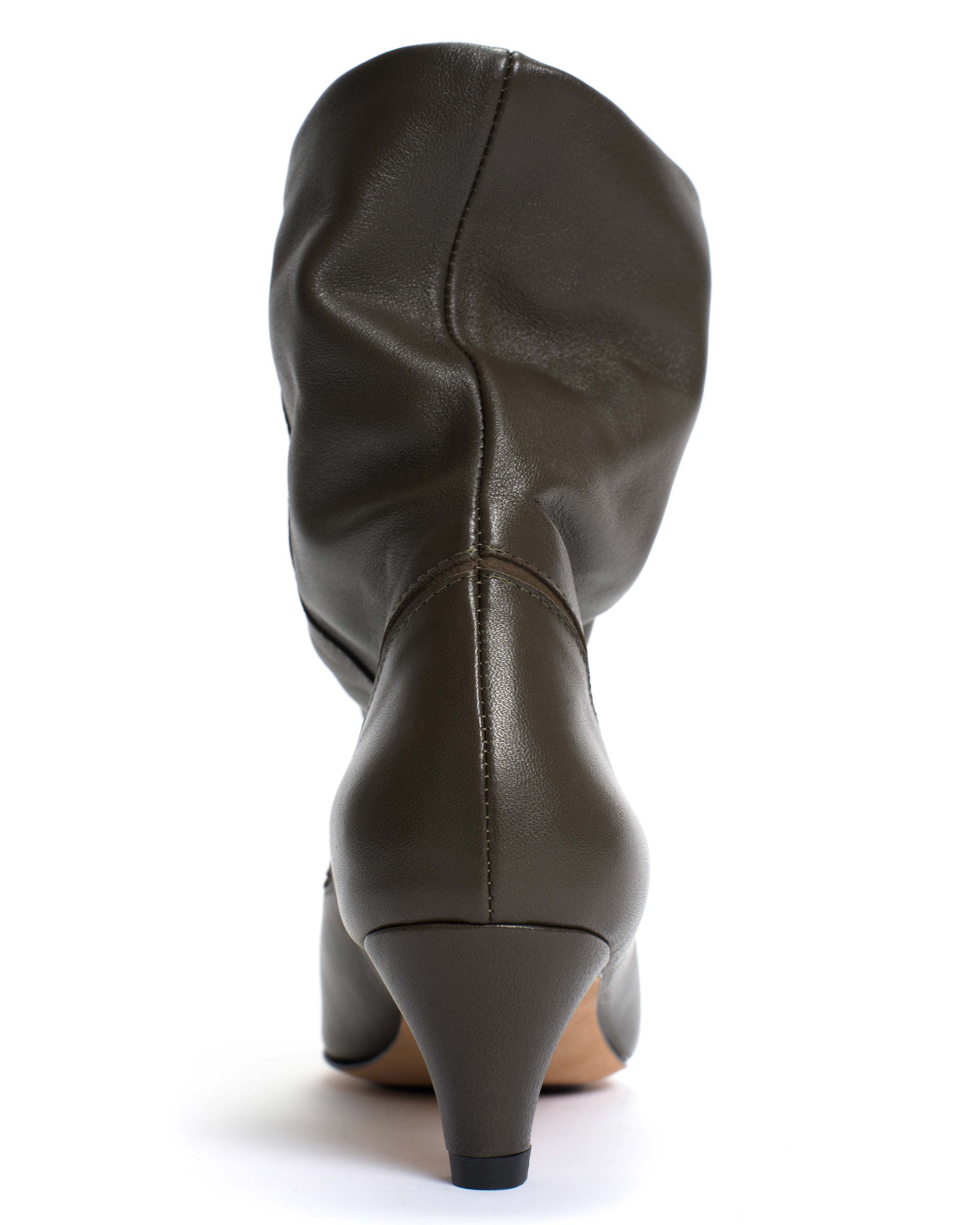 Hicha 40 stiletto Silky calf Moss green - Anonymous Copenhagen