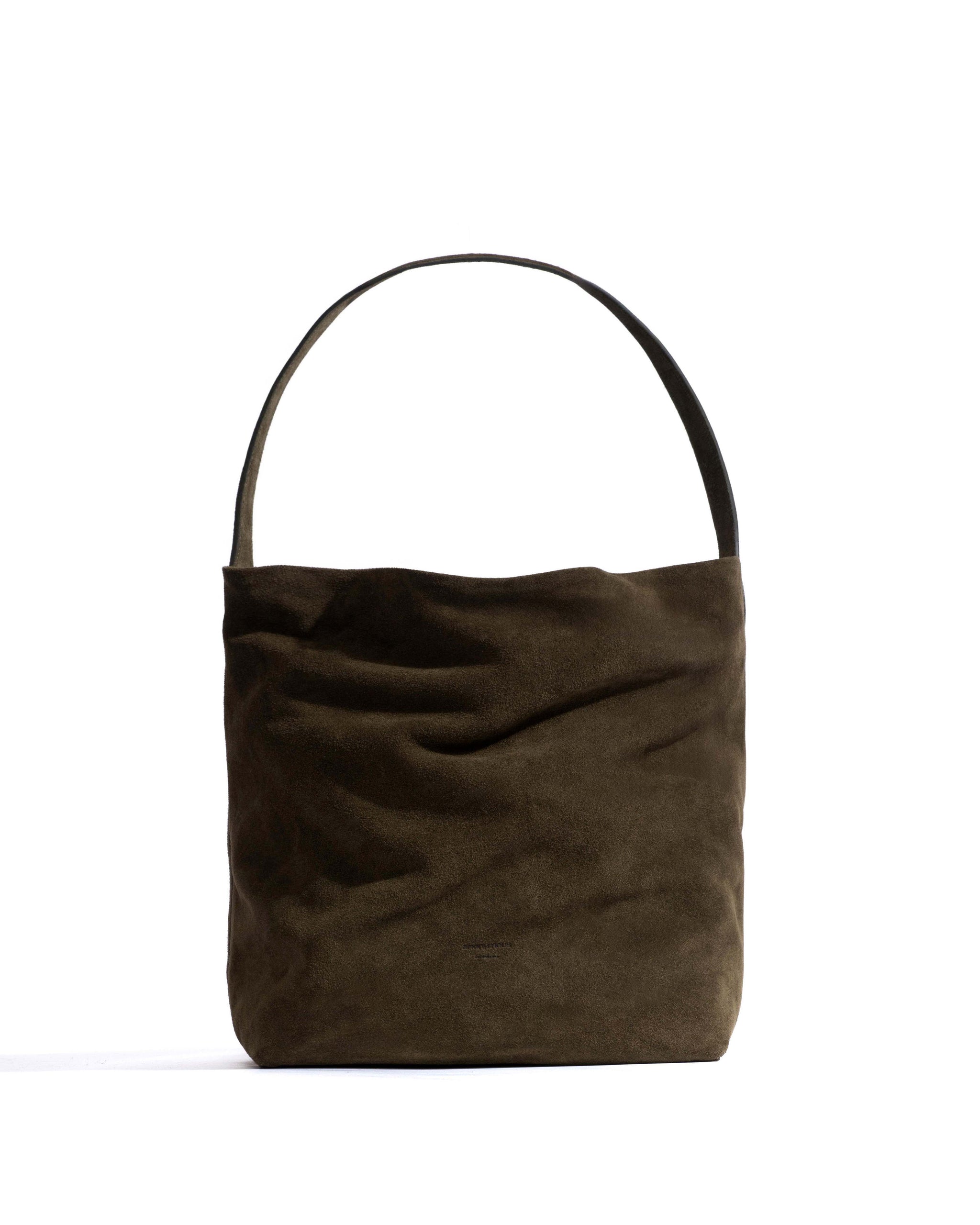 Versa slouchy everyday bag Calf suede Moss green
