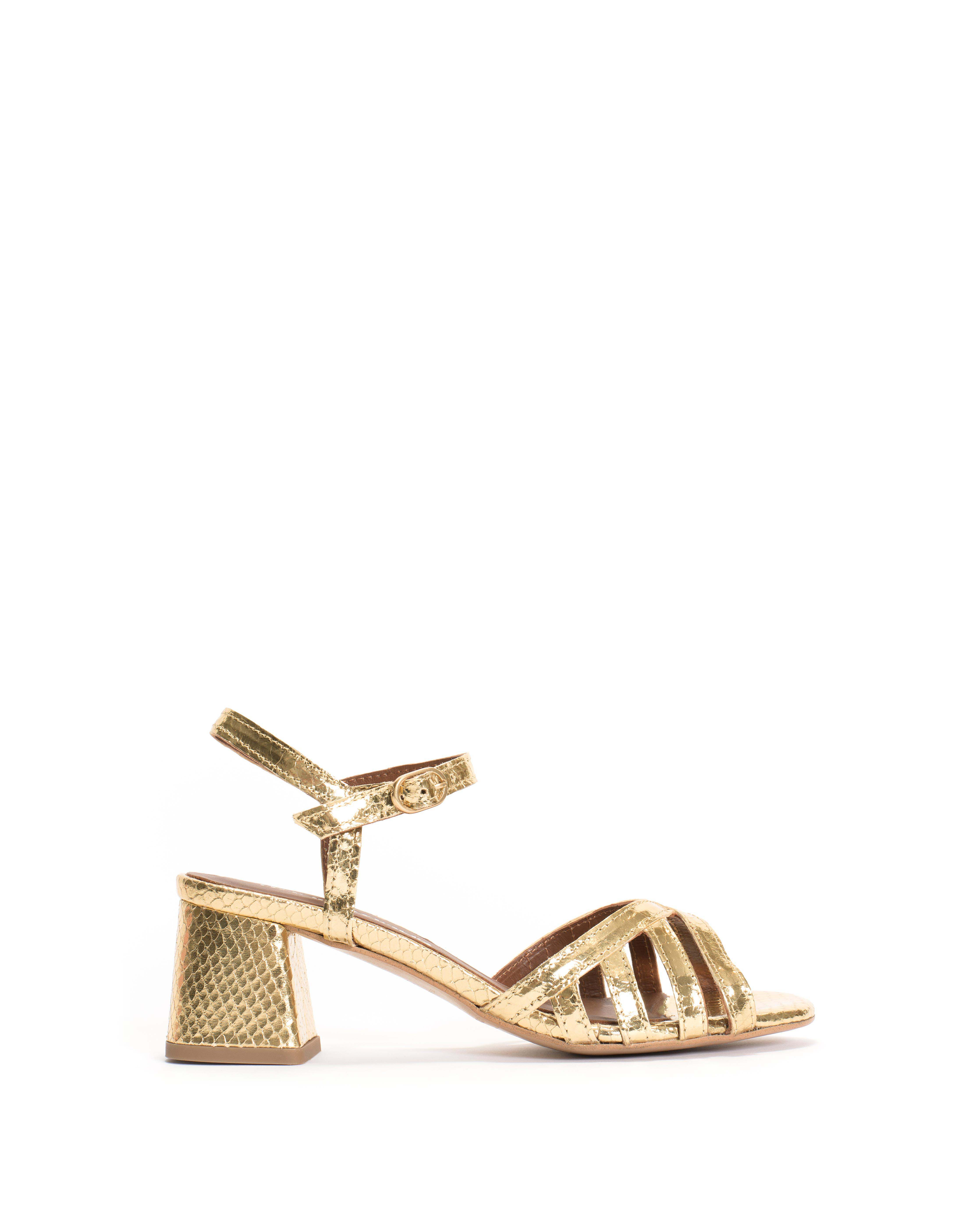 Issi 55 Metallic snake calf Gold