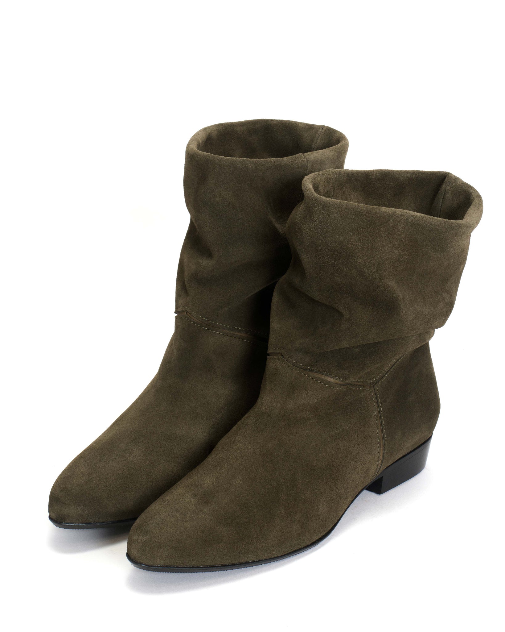 Jassi 20 Calf suede & sleek leather Moss green & olive green - Anonymous Copenhagen