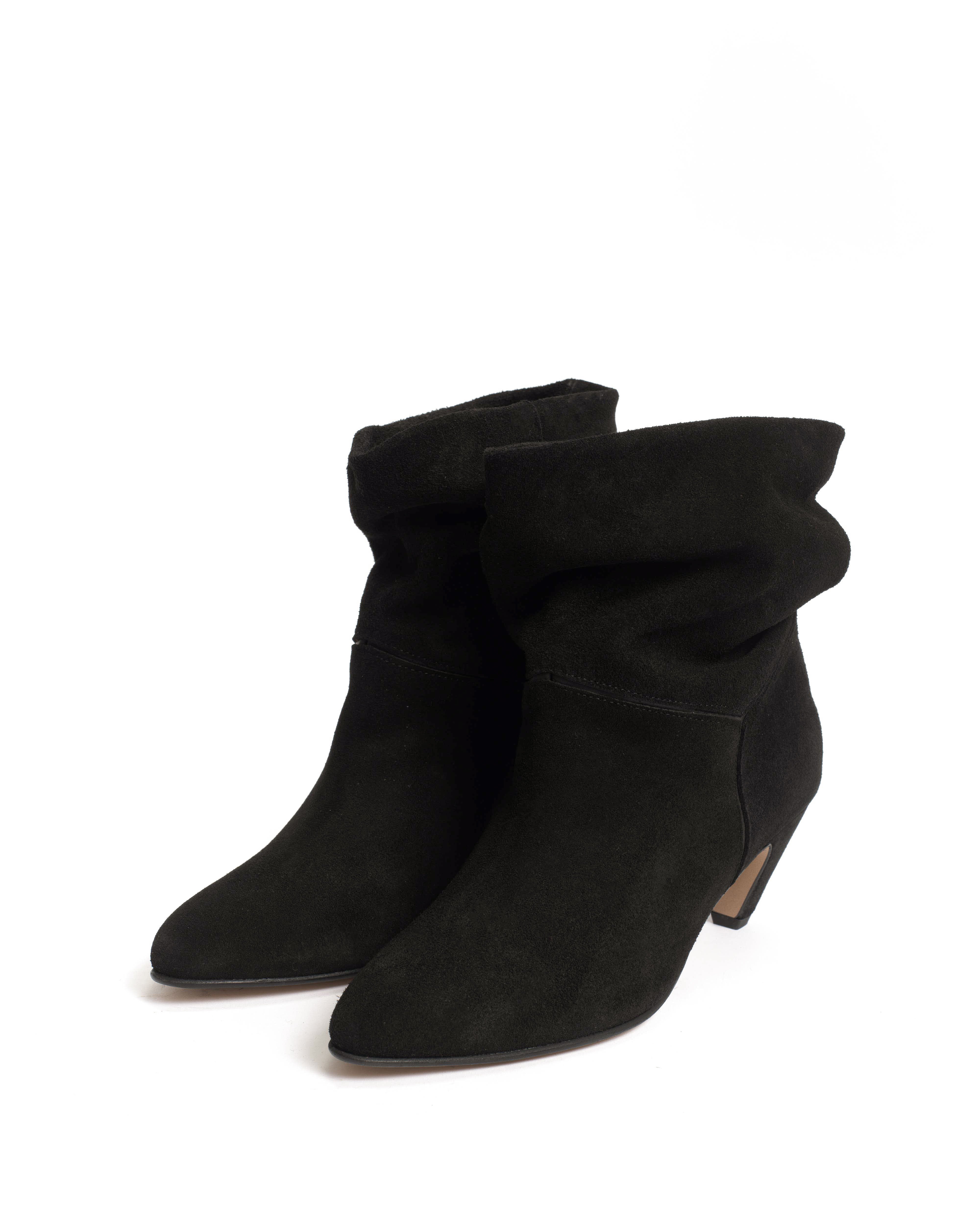 Jassi 50 Stiletto Calf suede & sleek leather Black