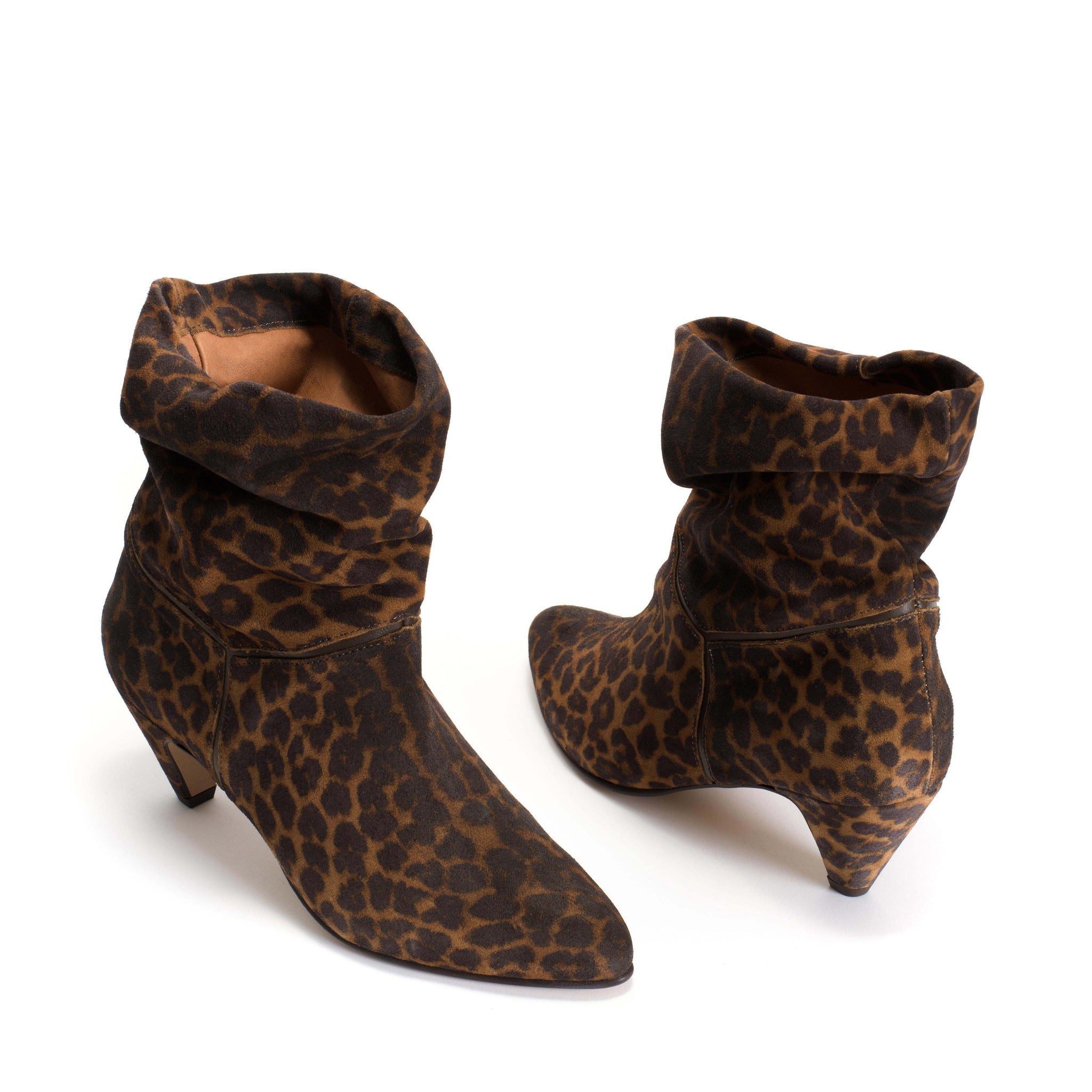 Jassi 50 stiletto Calf suede print & sleek leather Leopard & Coffee brown - Anonymous Copenhagen