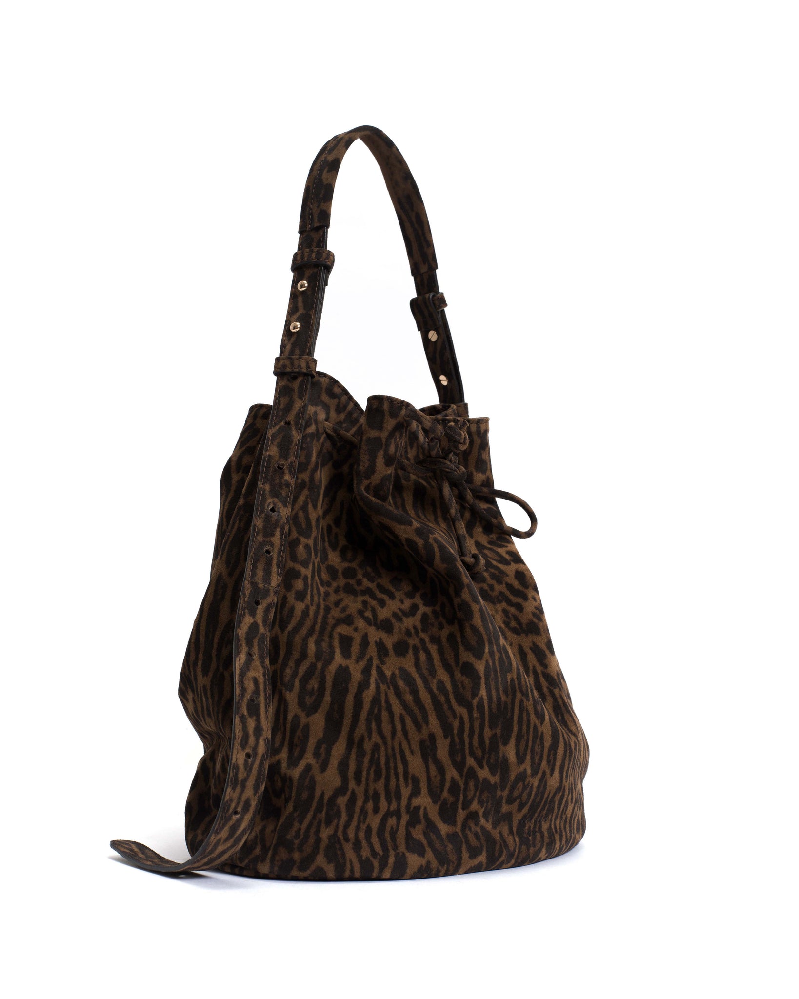 Kacey grand bucket bag Calf suede print Jaguar - Anonymous Copenhagen