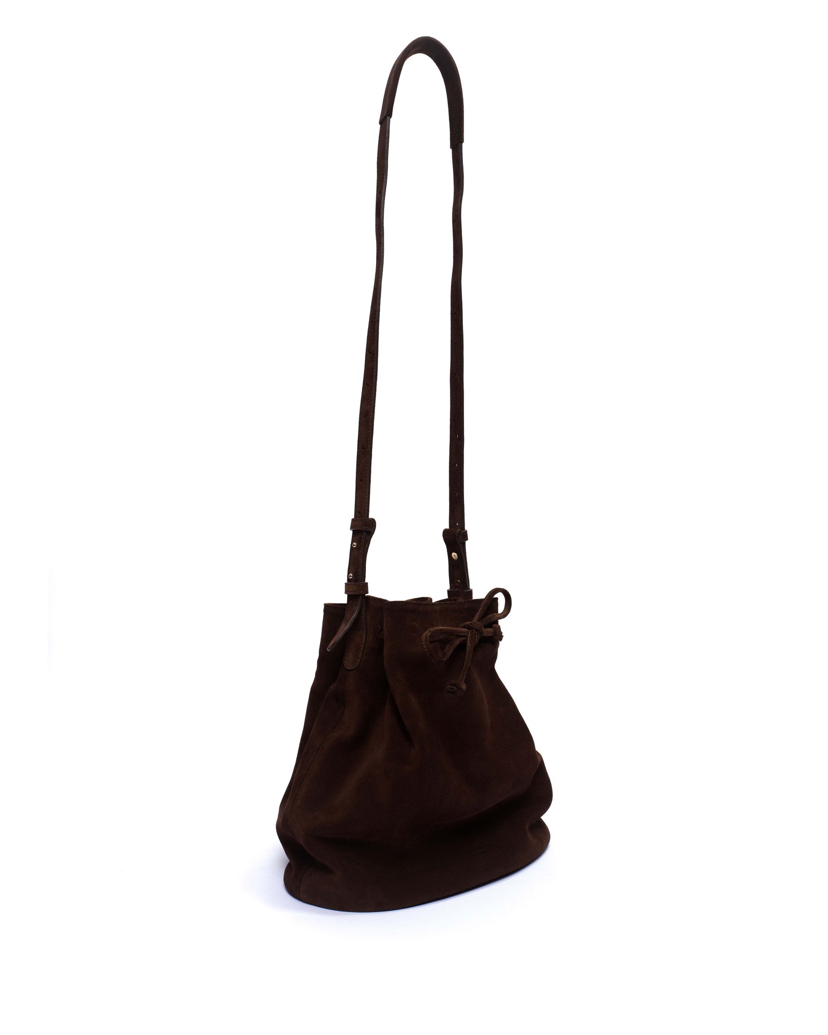 Kacey grand bucket bag Calf suede Chocolate - Anonymous Copenhagen