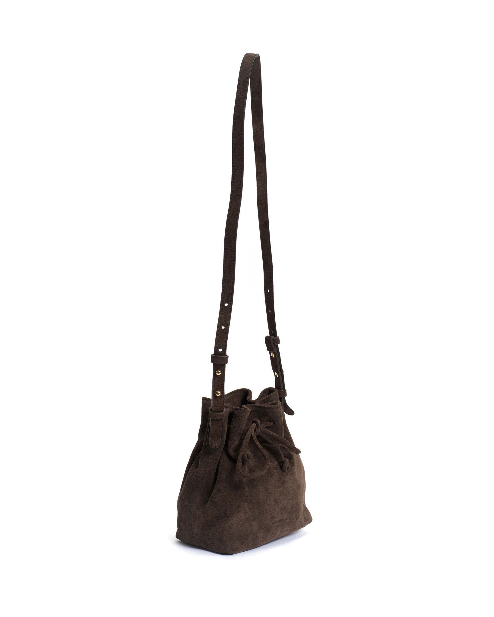 Kacey petite bucket bag Calf suede Coffee brown - Anonymous Copenhagen
