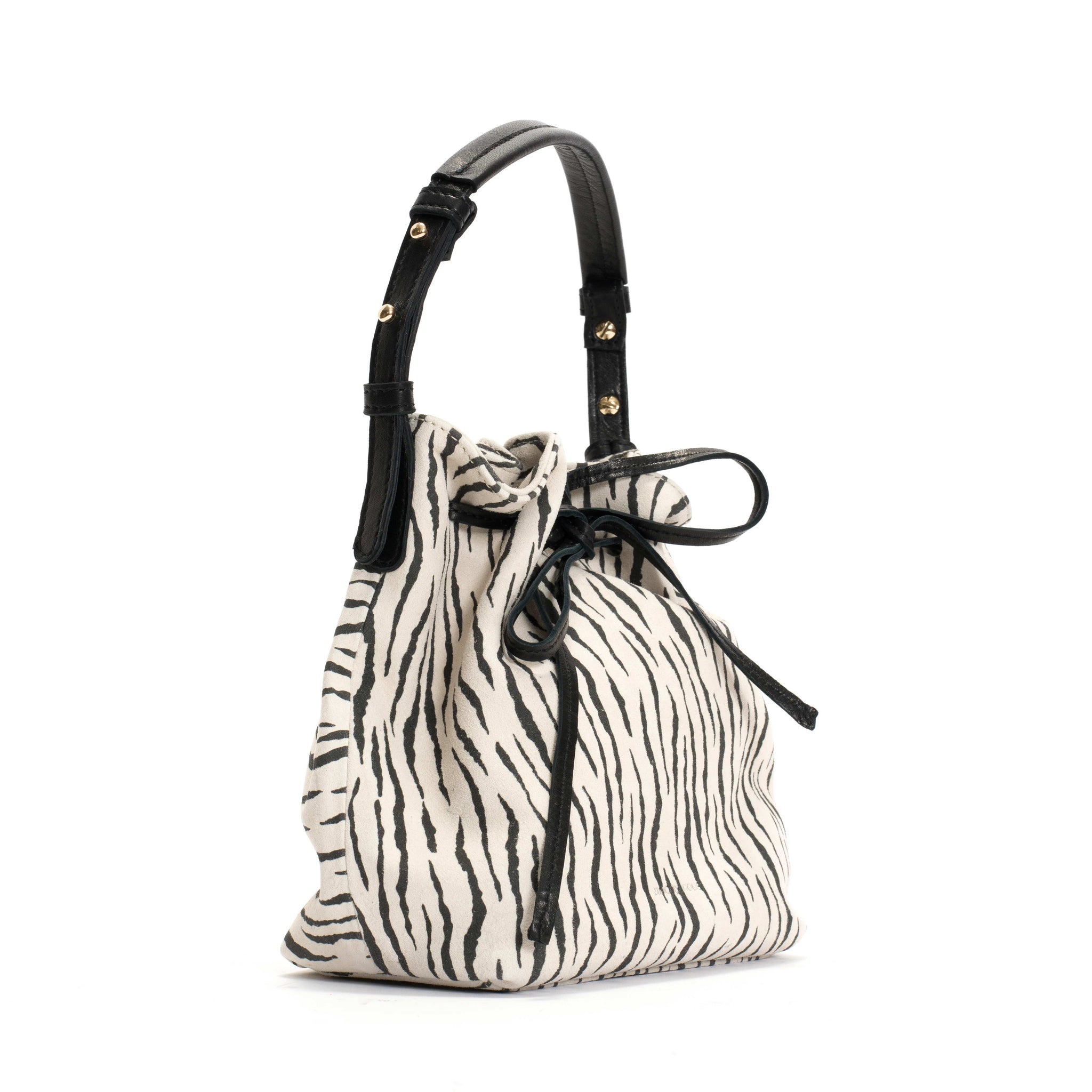 Kacey petite bucket bag Calf suede print Zebra - Anonymous Copenhagen