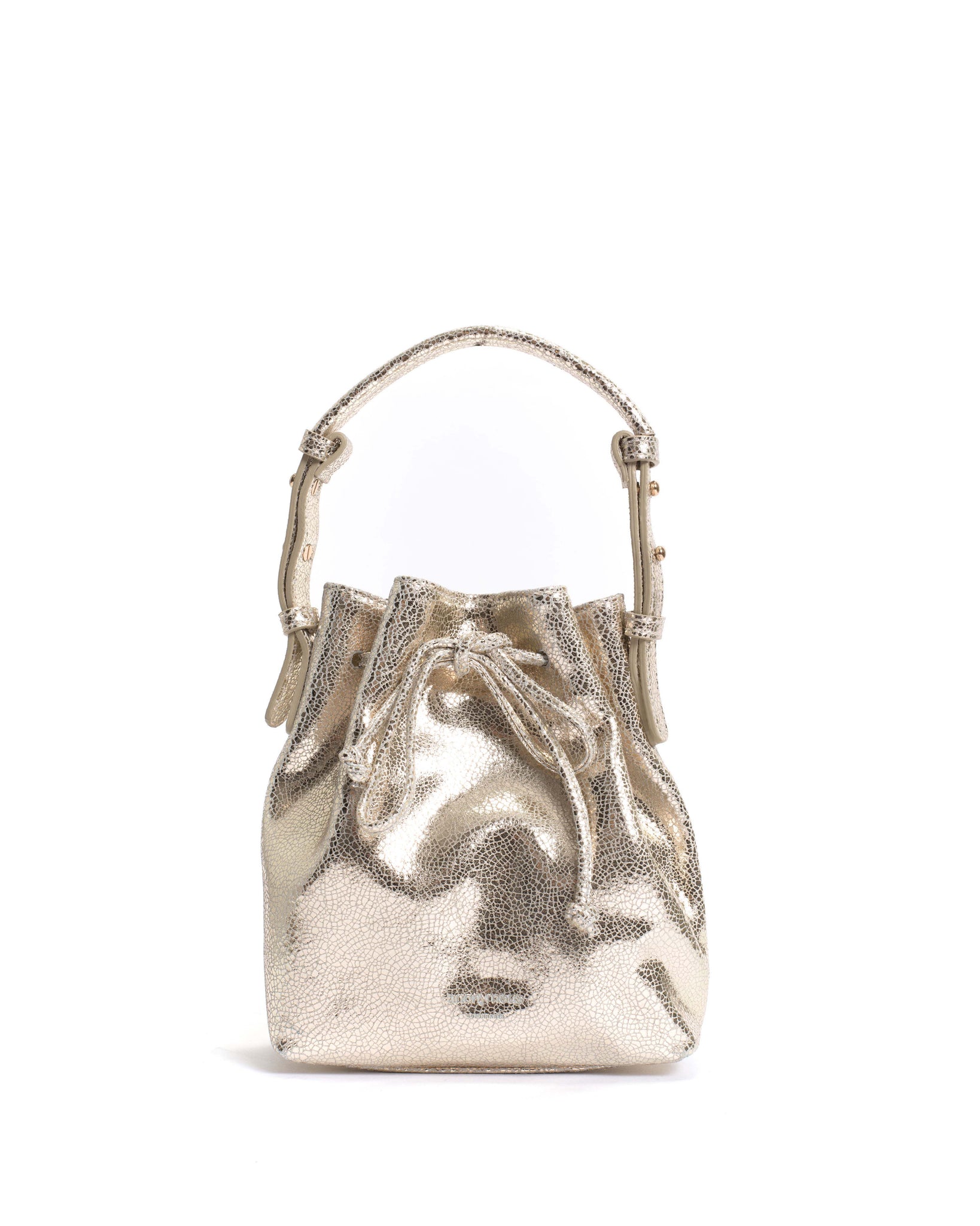 Kacey petite bucket bag Crackled metallic goat Champagne - Anonymous Copenhagen