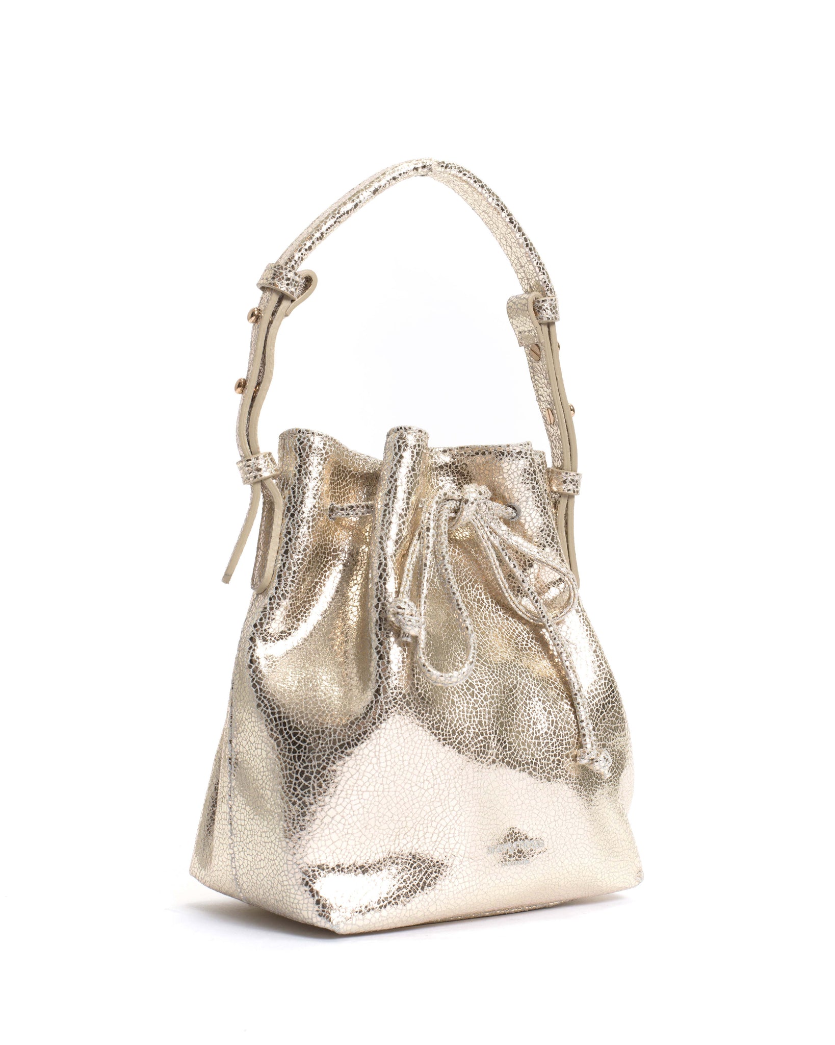 Kacey petite bucket bag Crackled metallic goat Champagne - Anonymous Copenhagen