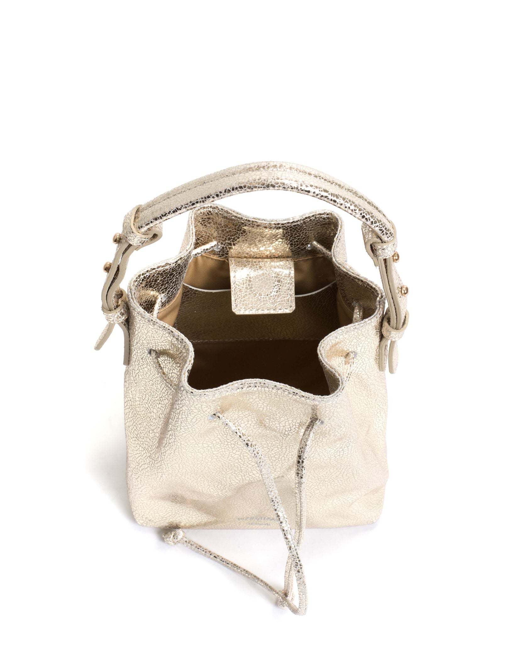 Kacey petite bucket bag Crackled metallic goat Champagne - Anonymous Copenhagen