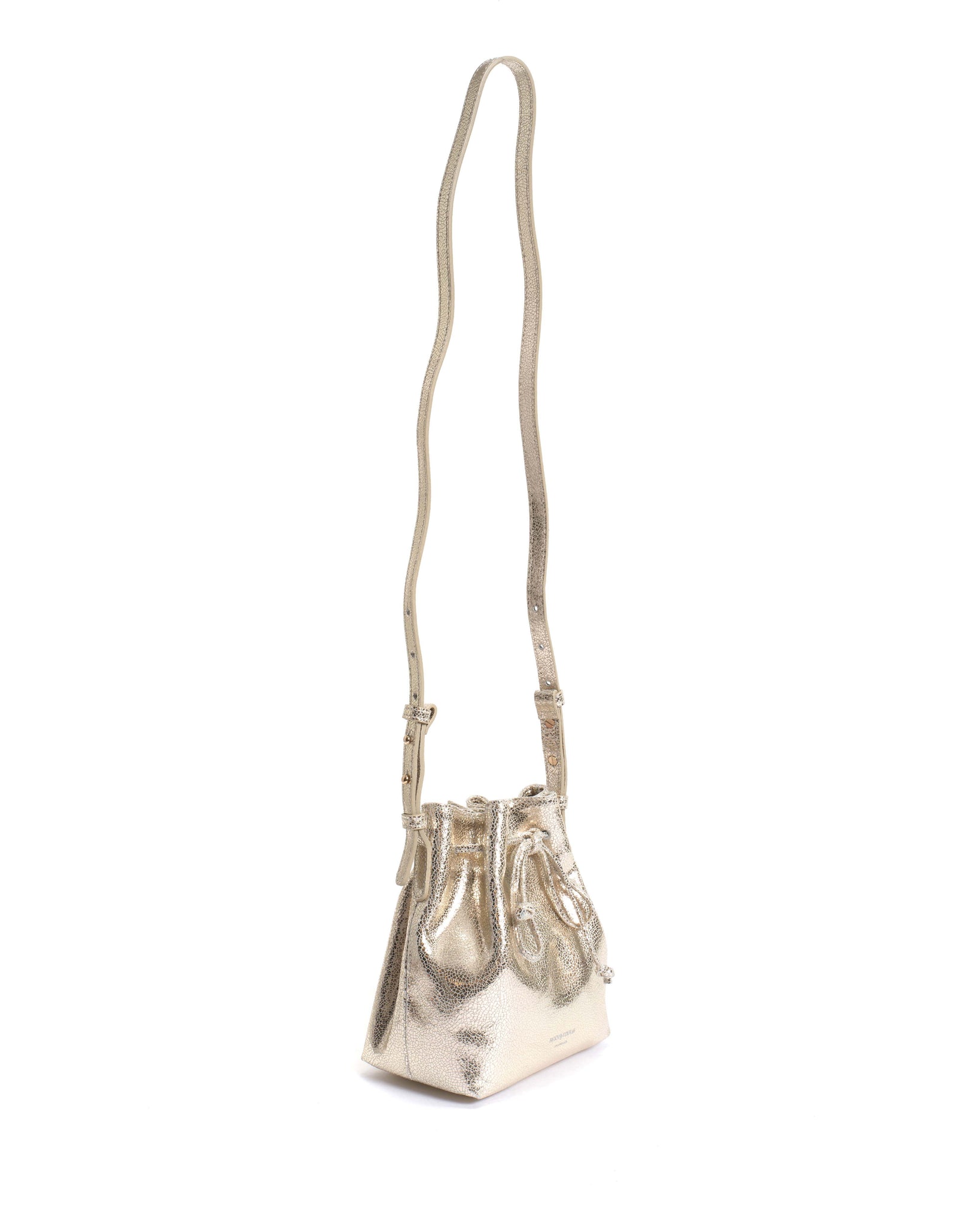 Kacey petite bucket bag Crackled metallic goat Champagne - Anonymous Copenhagen