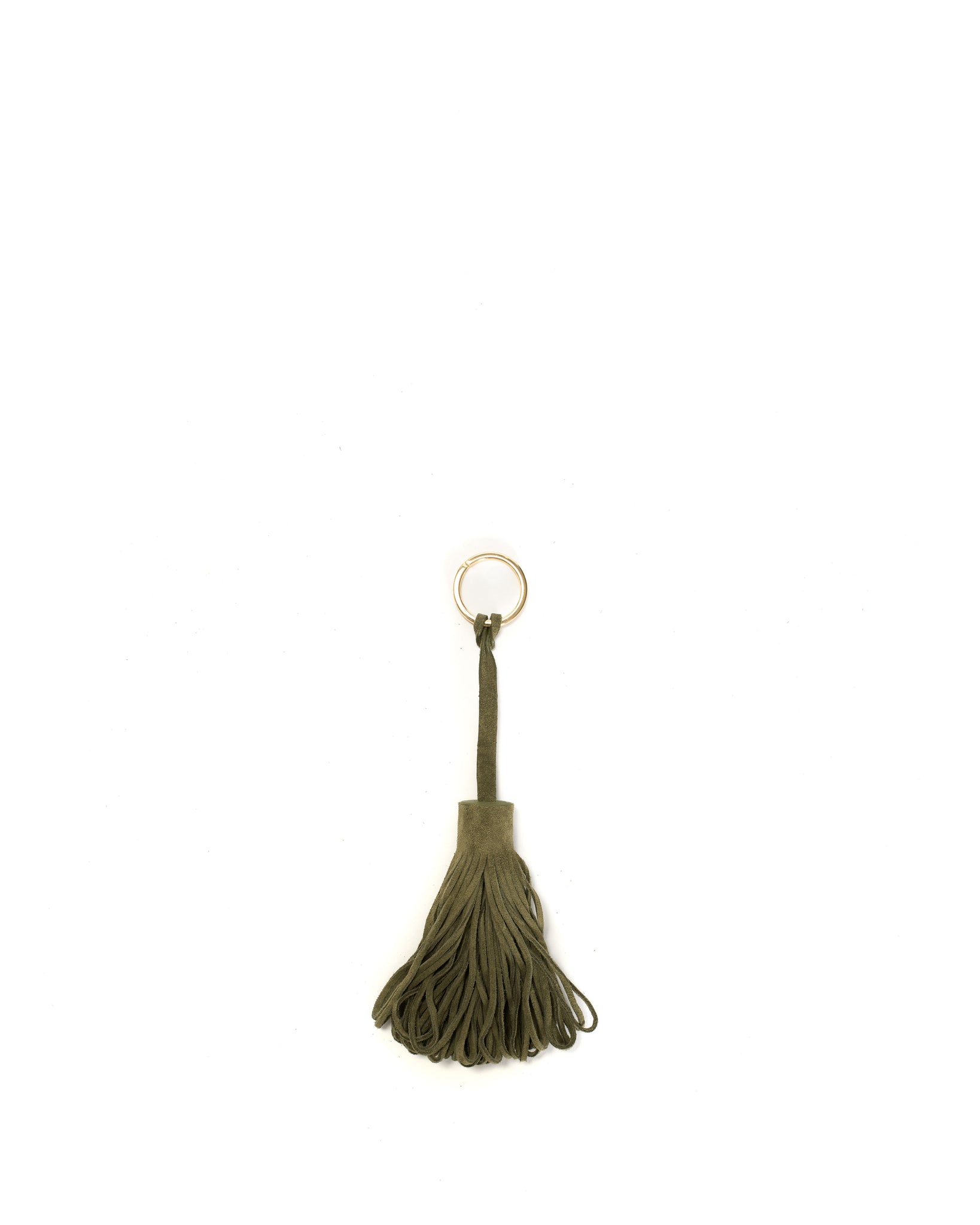 Katty fringe keyring Calf suede Olive green - Anonymous Copenhagen