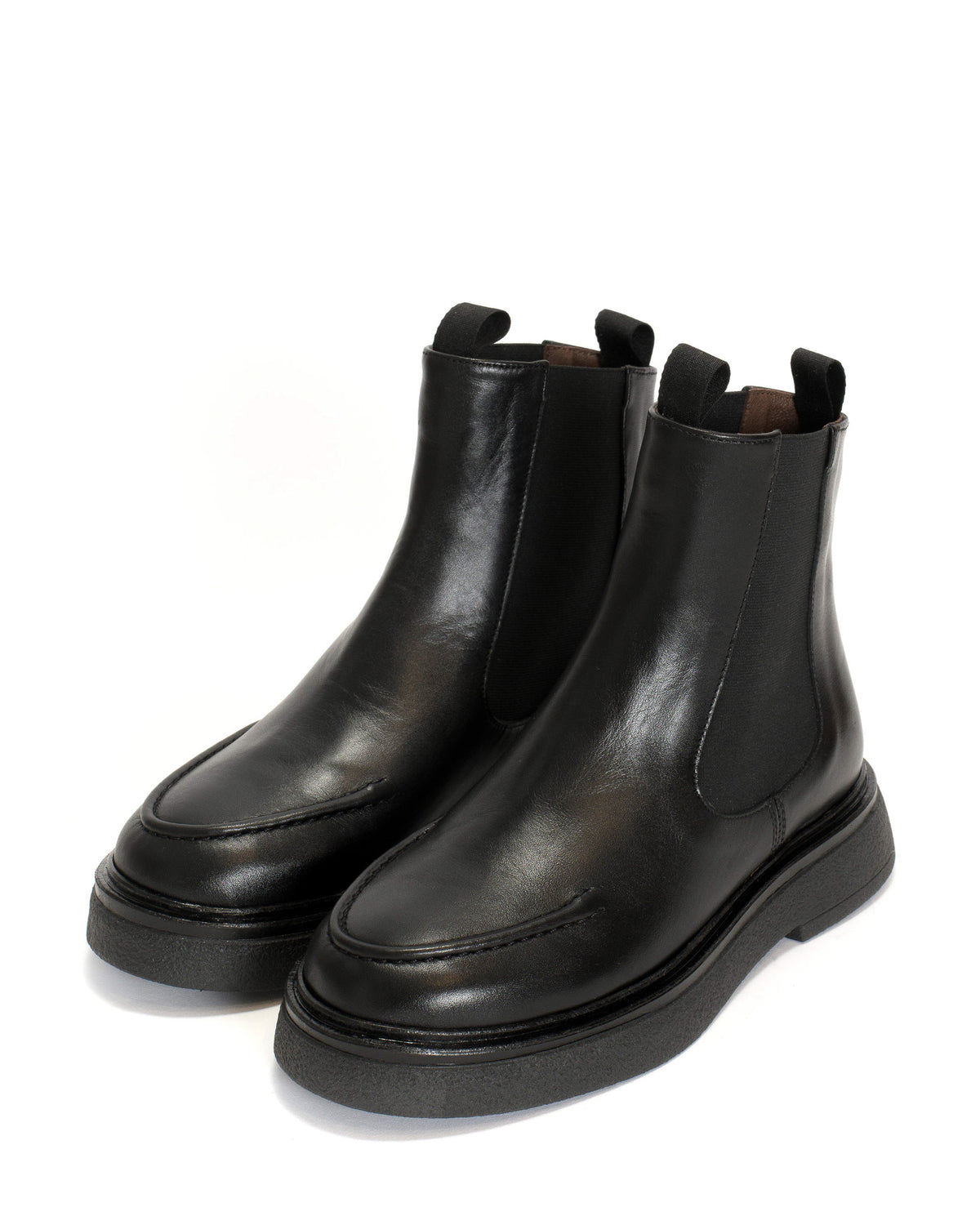 Kikie flat platform Soft calf & sole Black & black