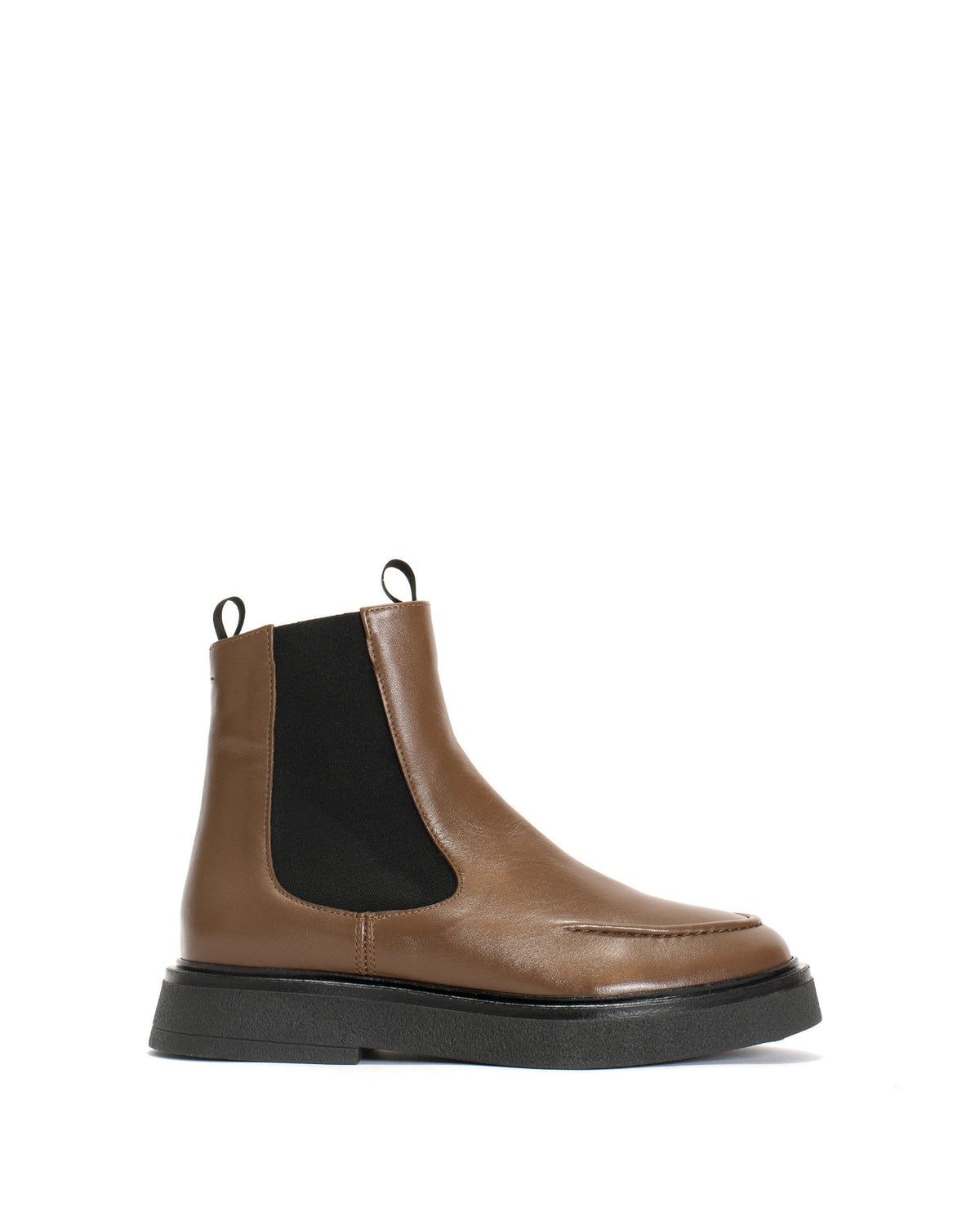 Kikie flat platform Soft calf & sole Dark taupe & black