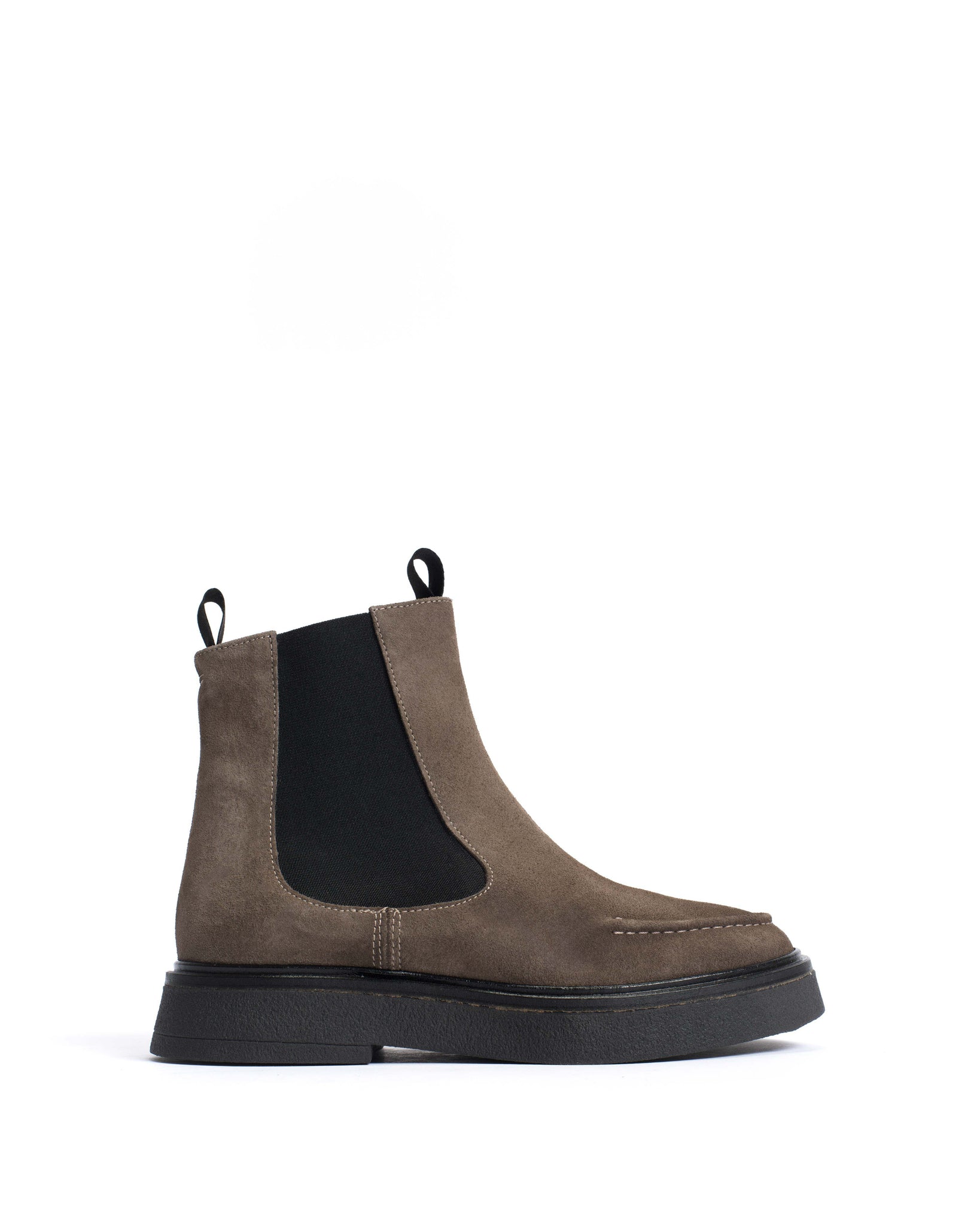 Kikie flat platform Calf suede & Sole Stone grey & black - Anonymous Copenhagen