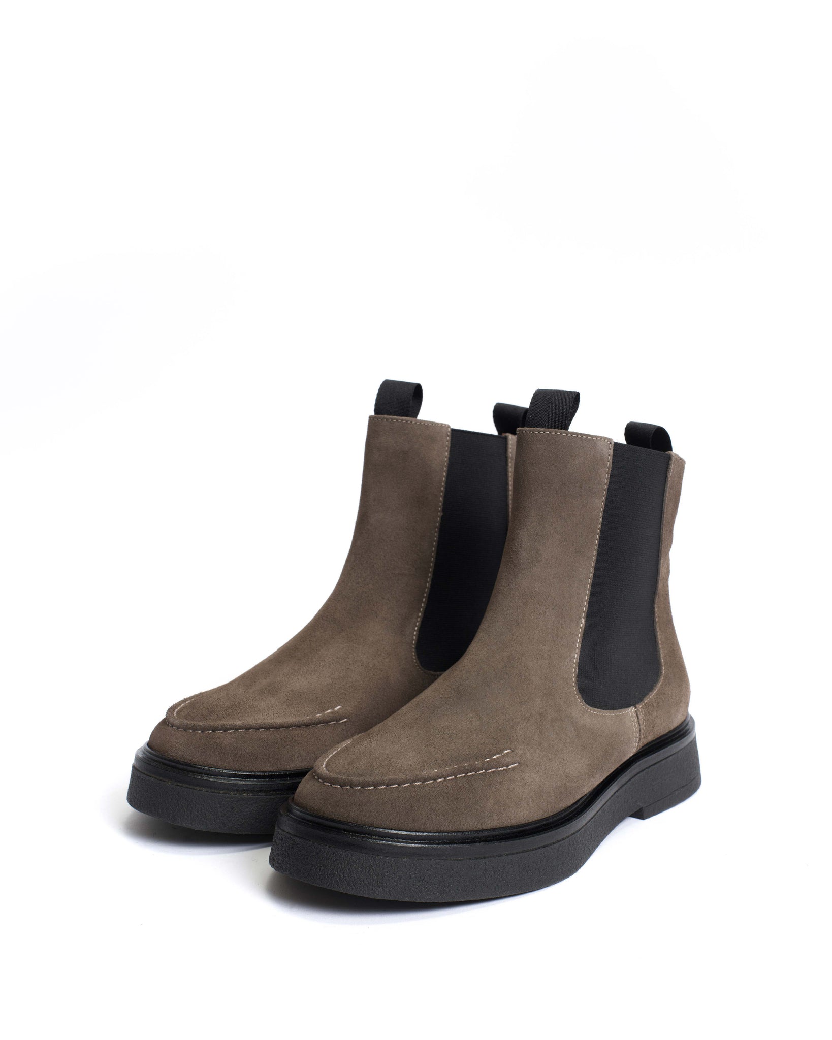 Kikie flat platform Calf suede & Sole Stone grey & black - Anonymous Copenhagen