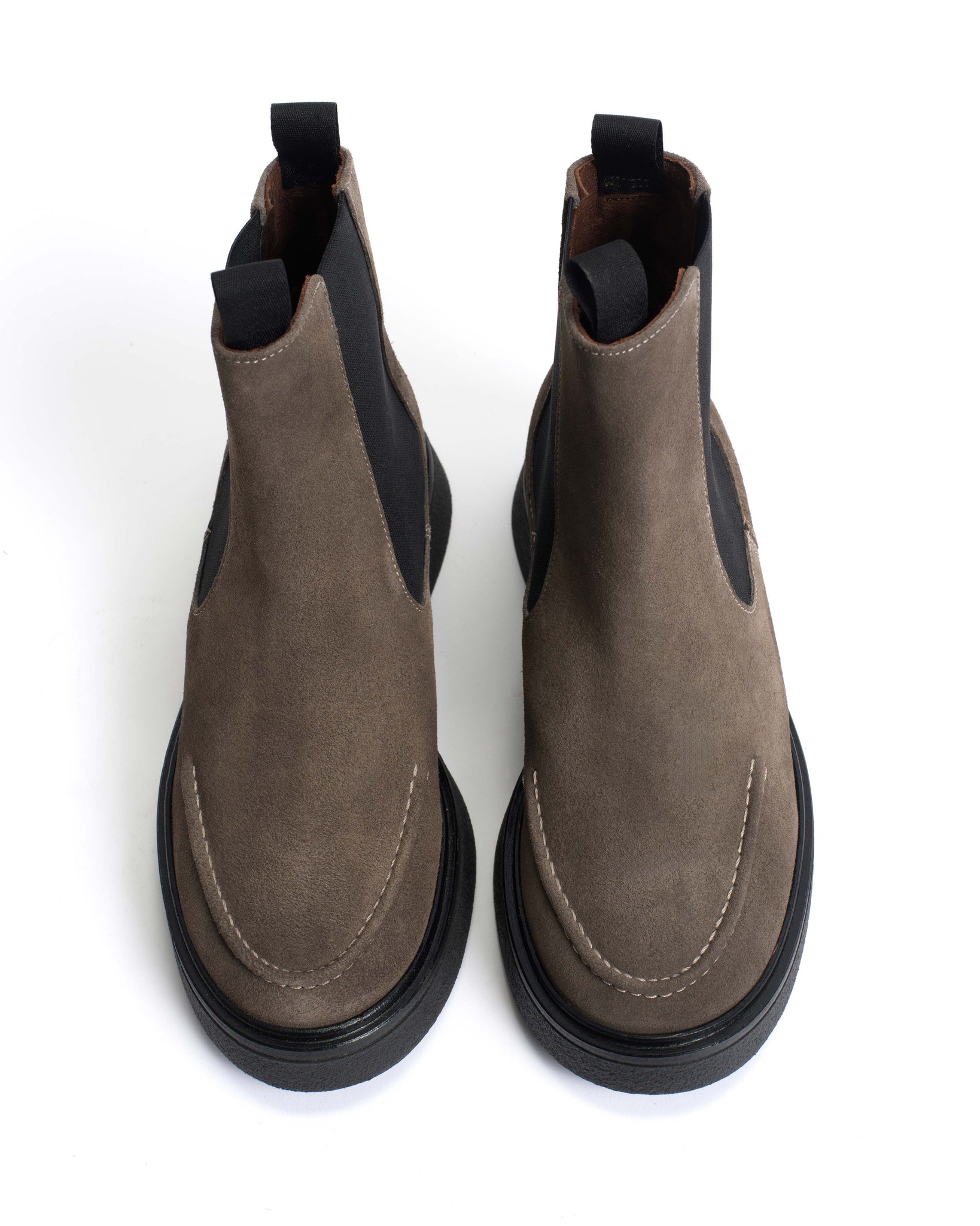 Kikie flat platform Calf suede & Sole Stone grey & black - Anonymous Copenhagen
